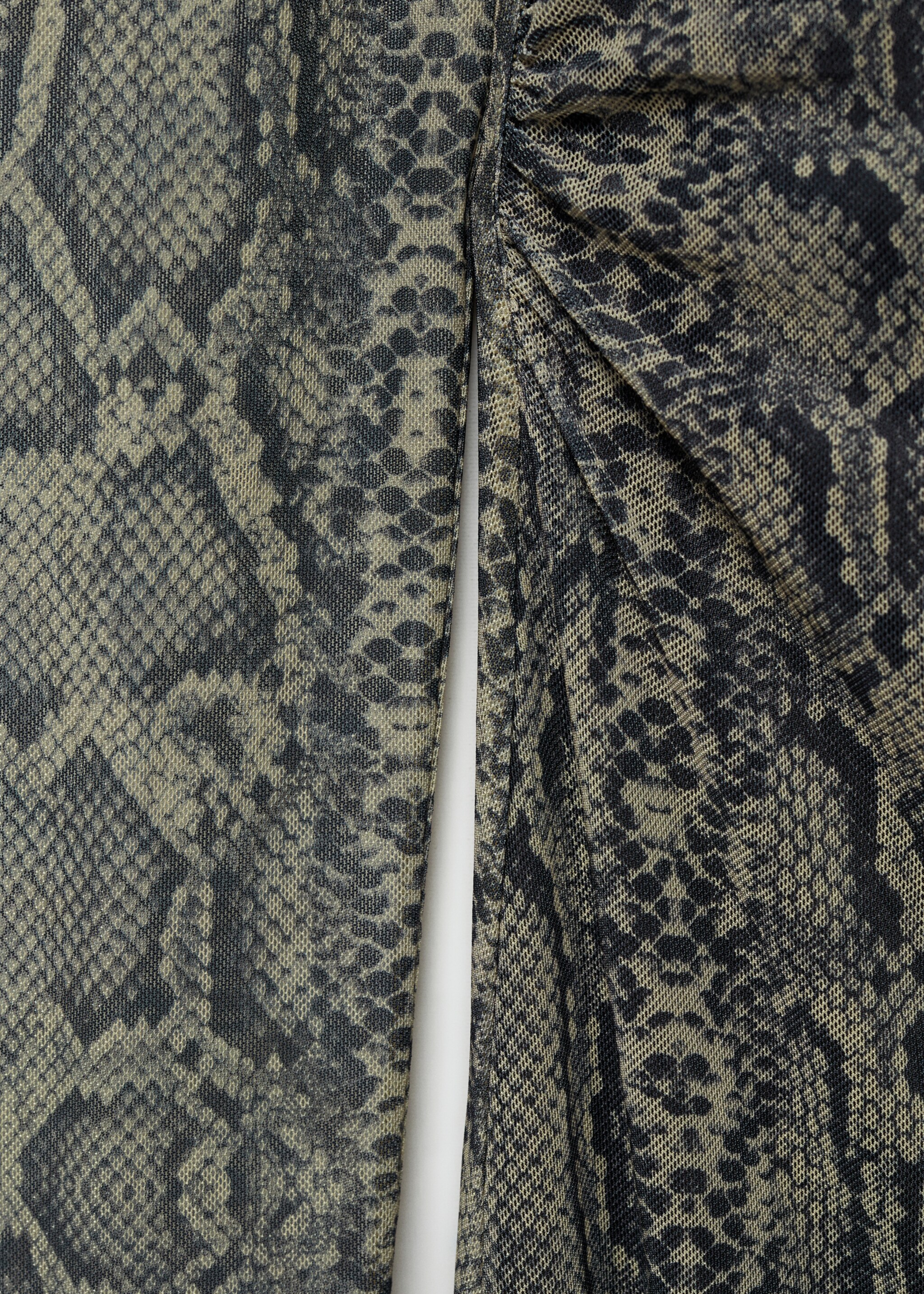 Animal-print mesh dress - Details of the article 0, Grey. Ref: 77067677-00.