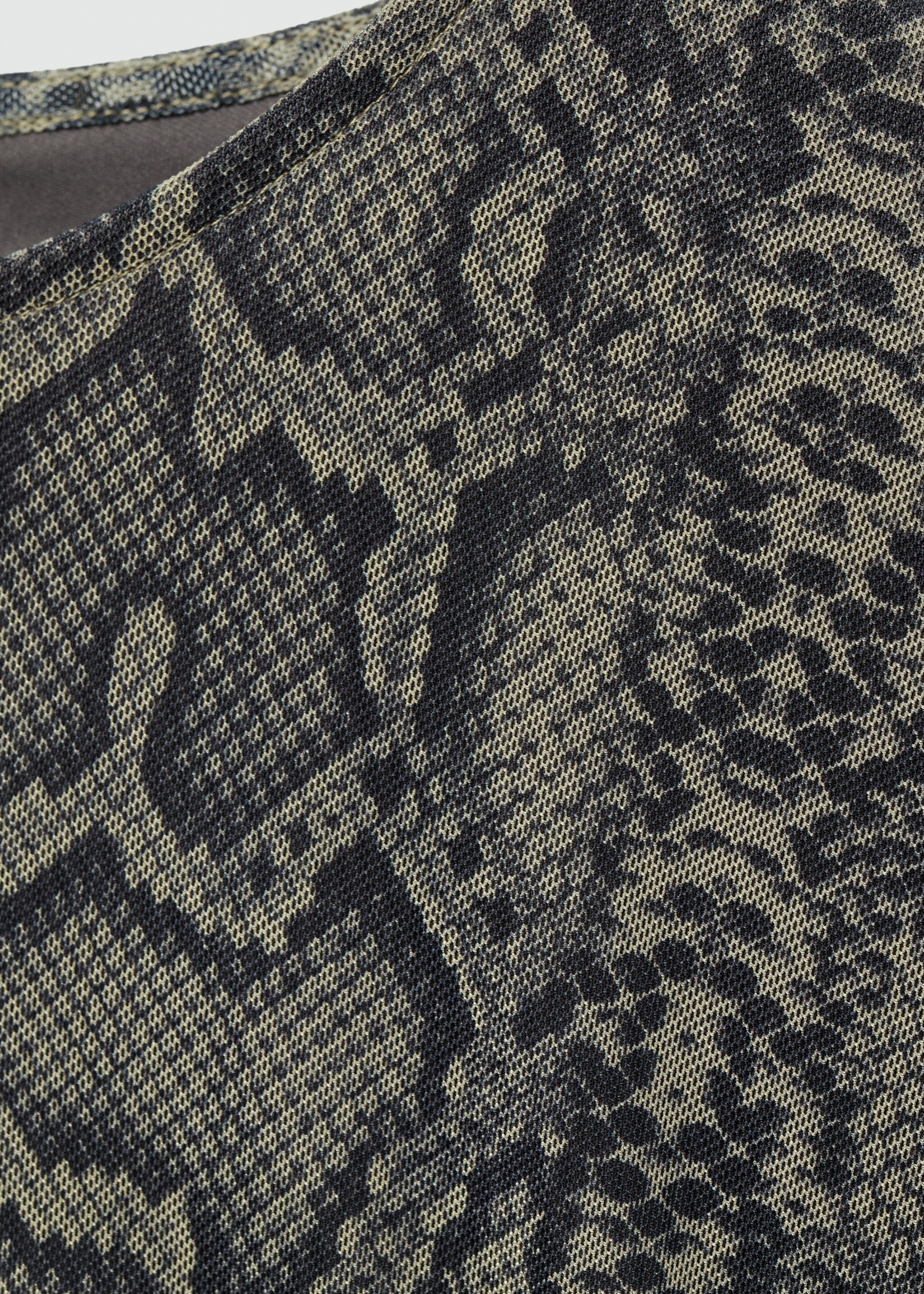 Animal-print mesh dress - Details of the article 8, Grey. Ref: 77067677-00.