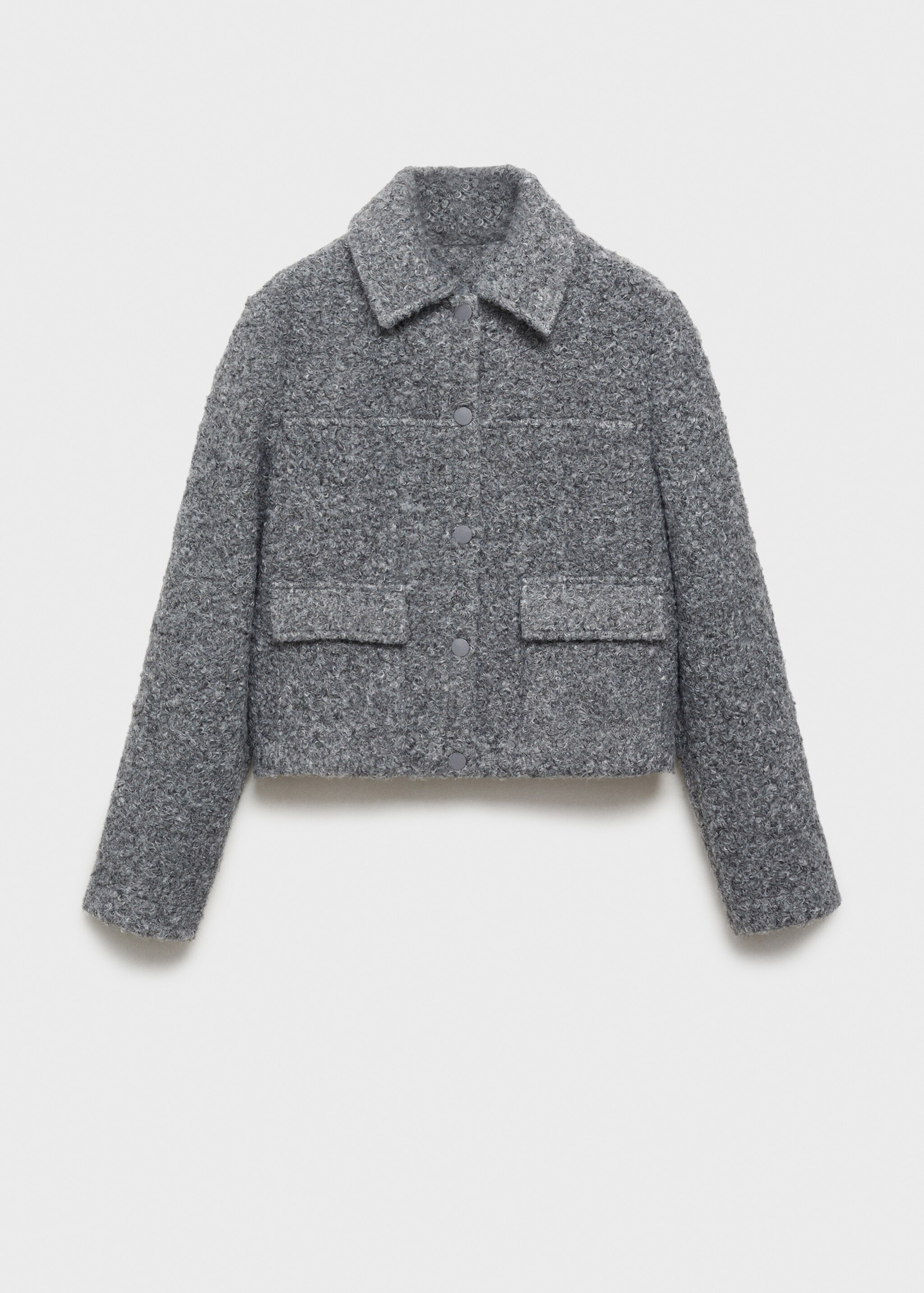 Bouclé jacket with pockets - Article without model, Grey. Ref: 77067679-00.