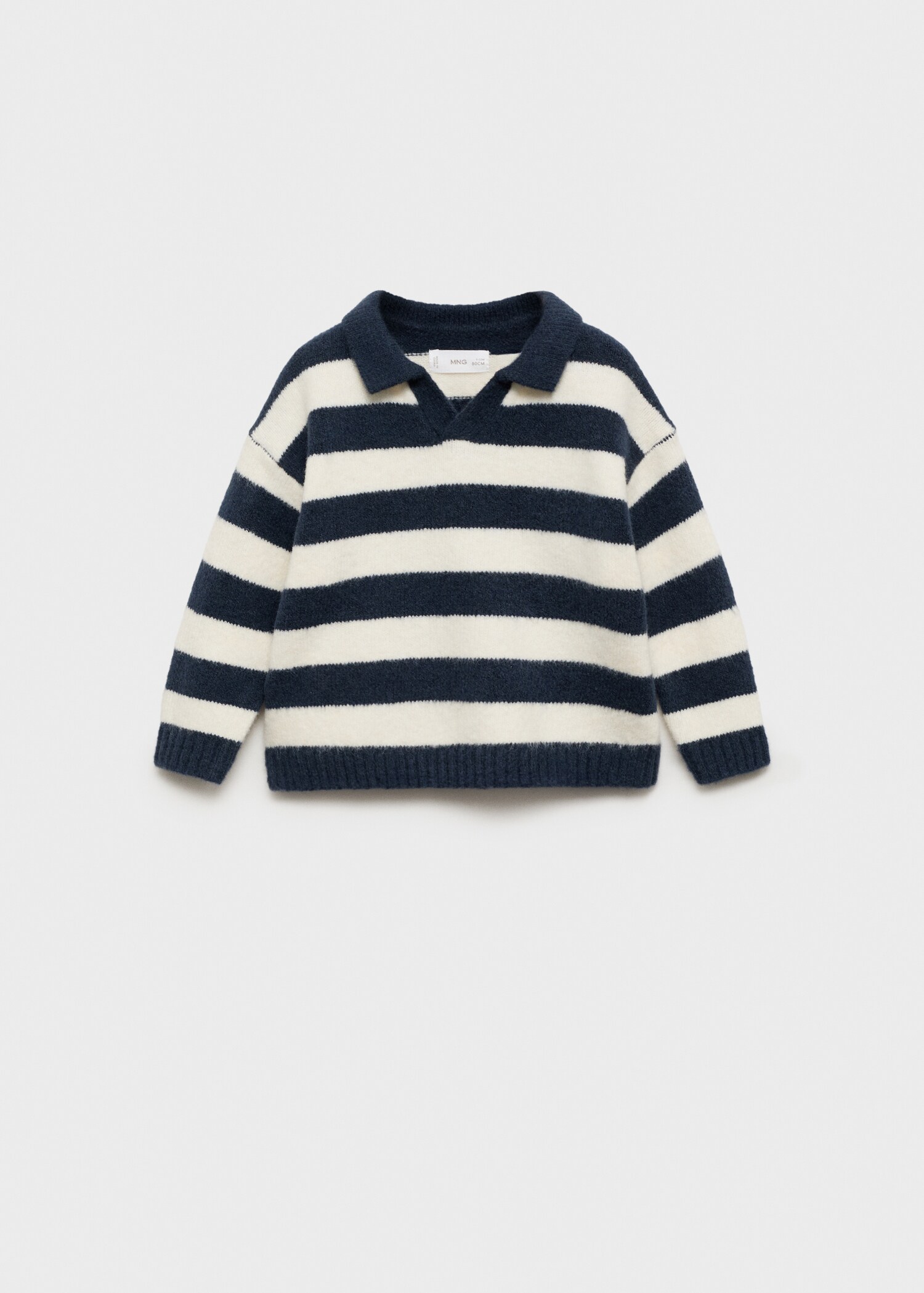 Striped polo-neck sweater - Article without model