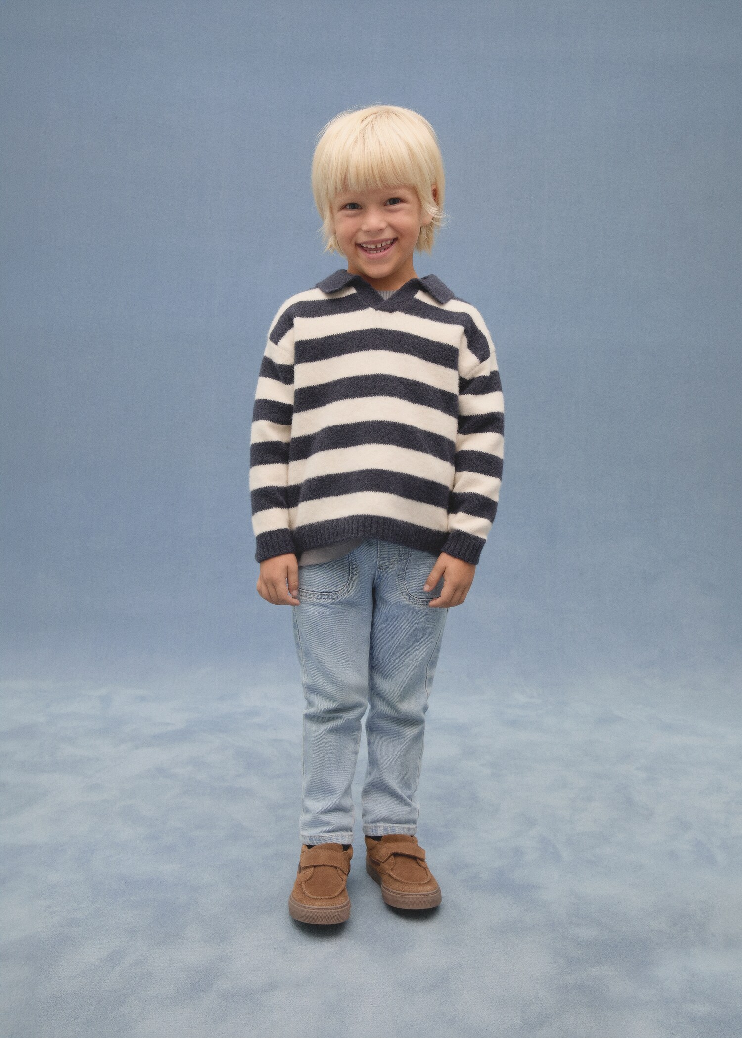 Striped polo-neck sweater - Details of the article 6