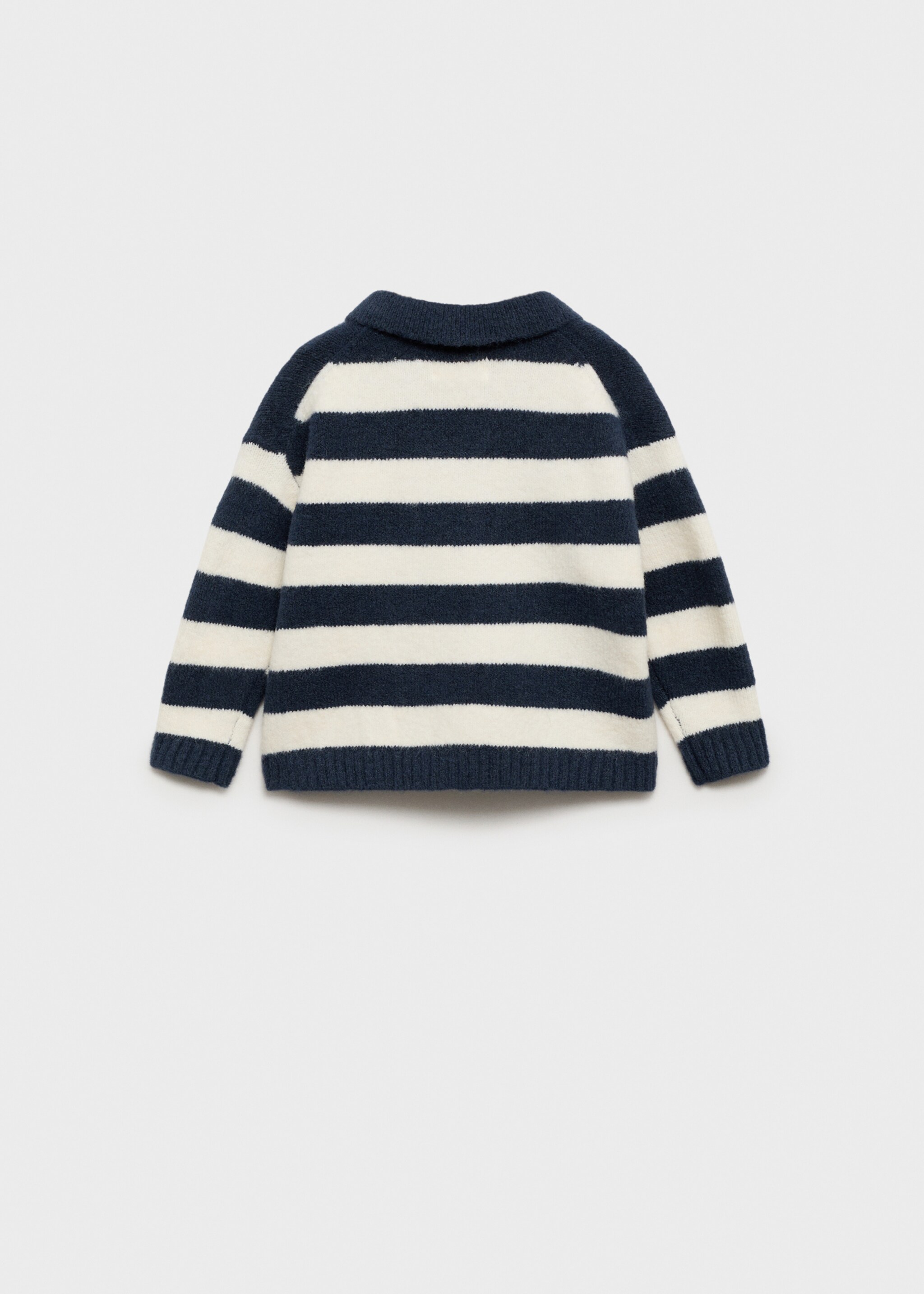 Striped polo-neck sweater - Reverse of the article, Dark Navy. Ref: 77067680-00.