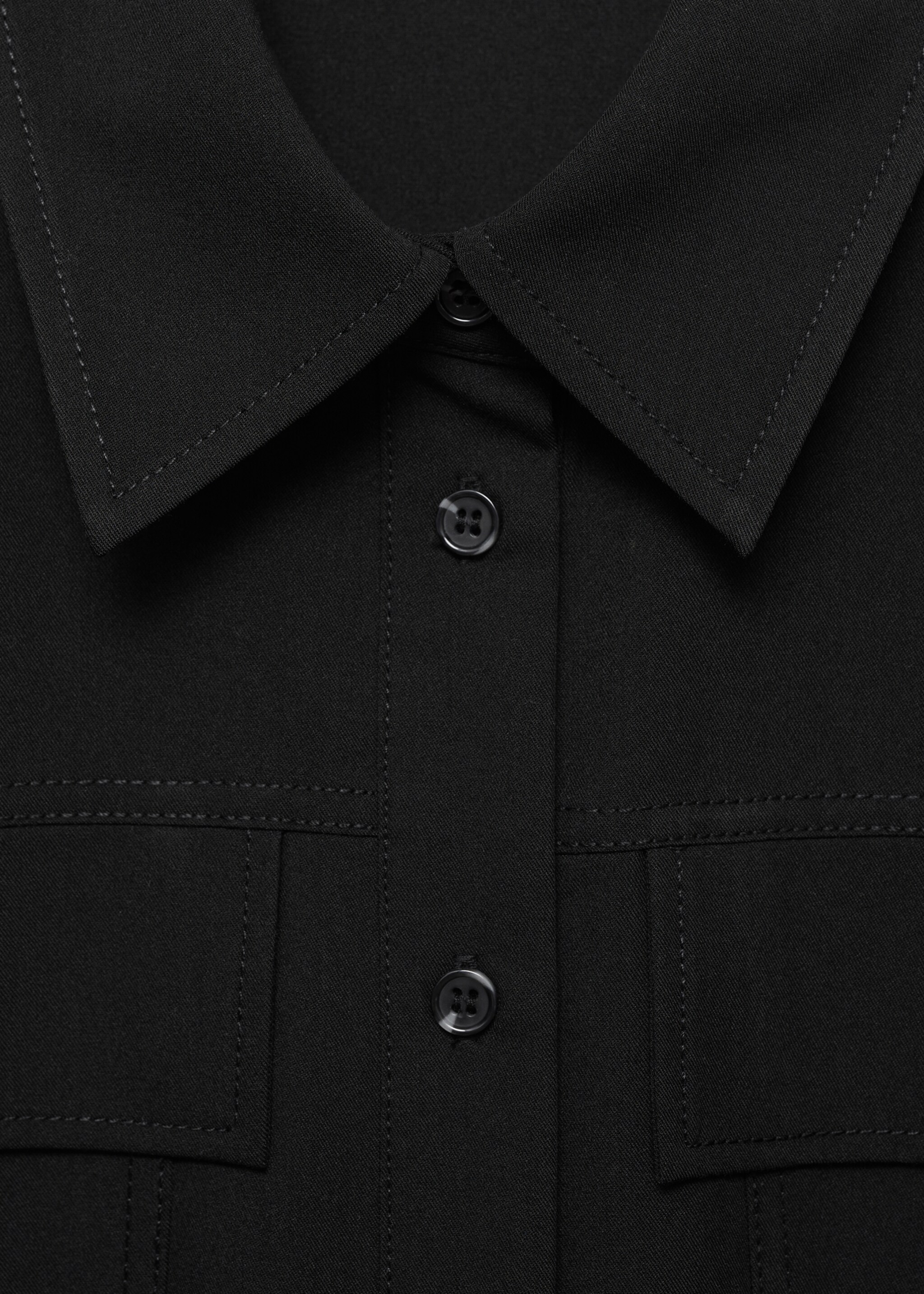 Short shirt dress - Details of the article 8, Black. Ref: 77067682-00.