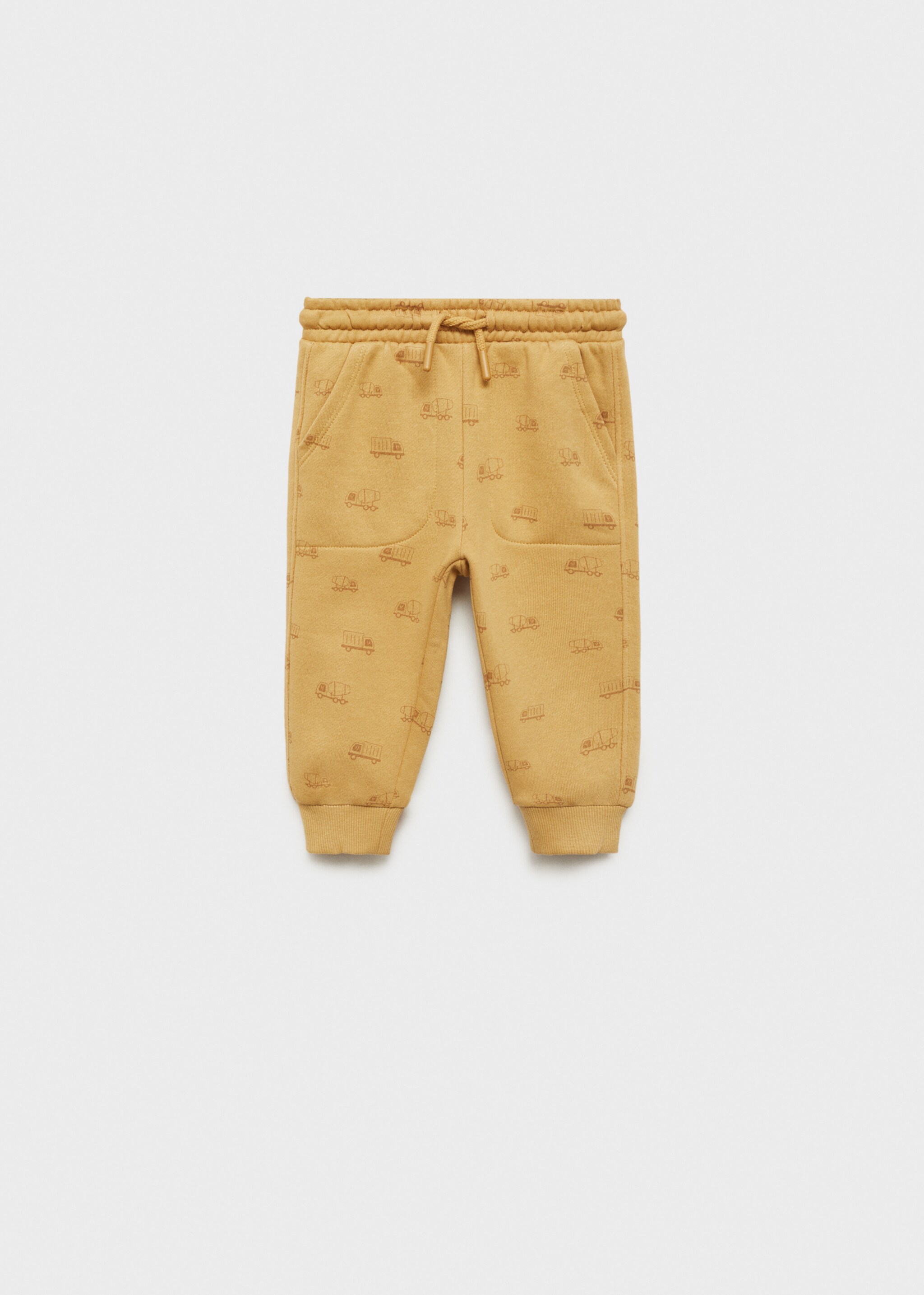 Kalhoty jogger s potiskem - Zboží bez modelu, Okrová. Ref: 77067686-00.
