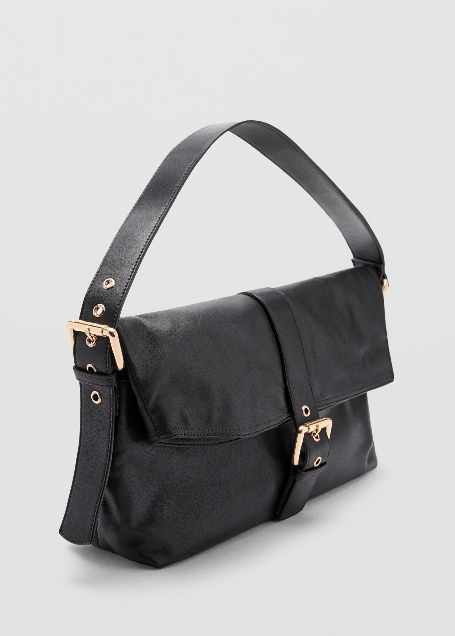 Buckle leather bag - Medium plane