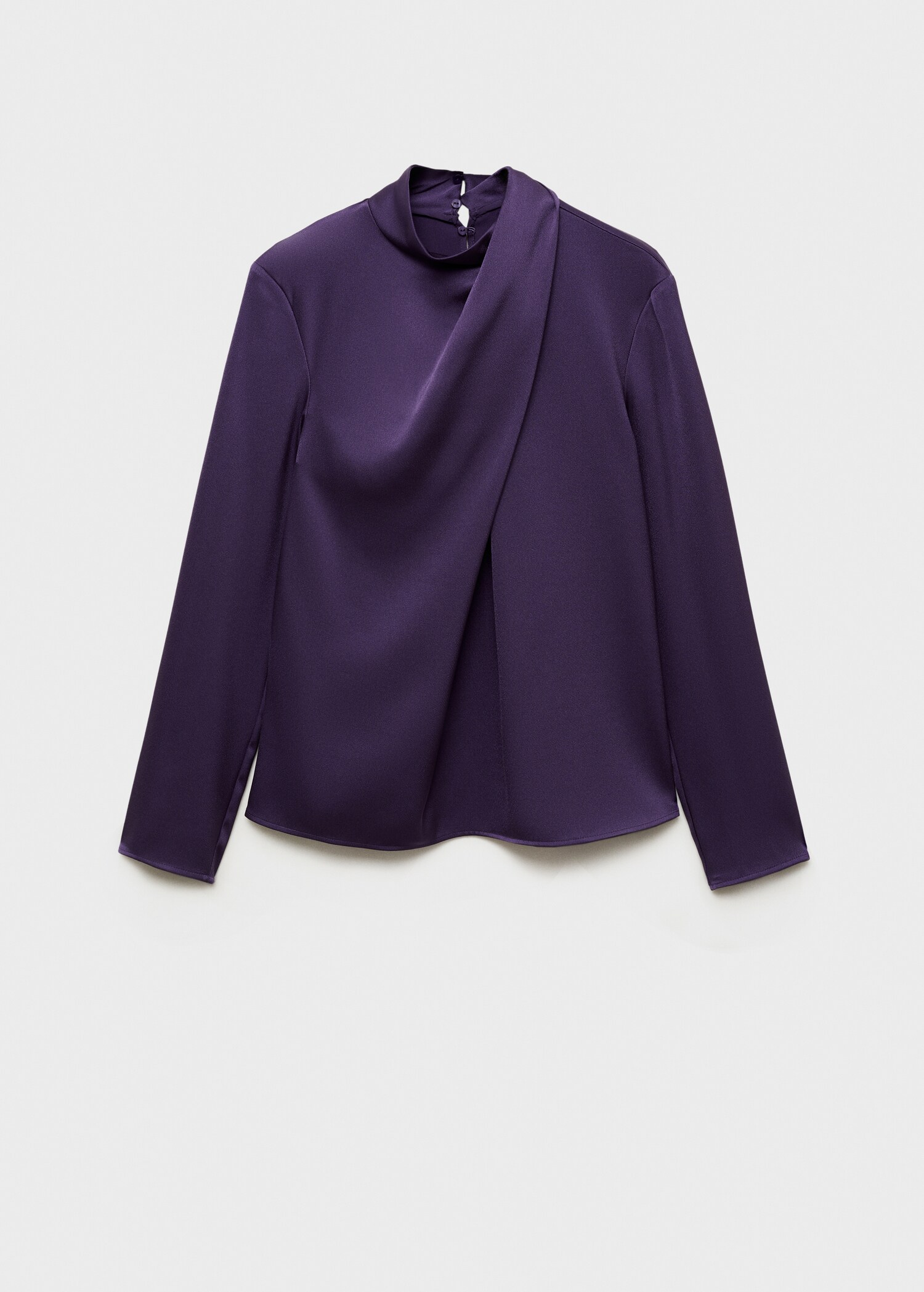 Blusa satinada drapeada cuello alto - Artículo sin modelo
