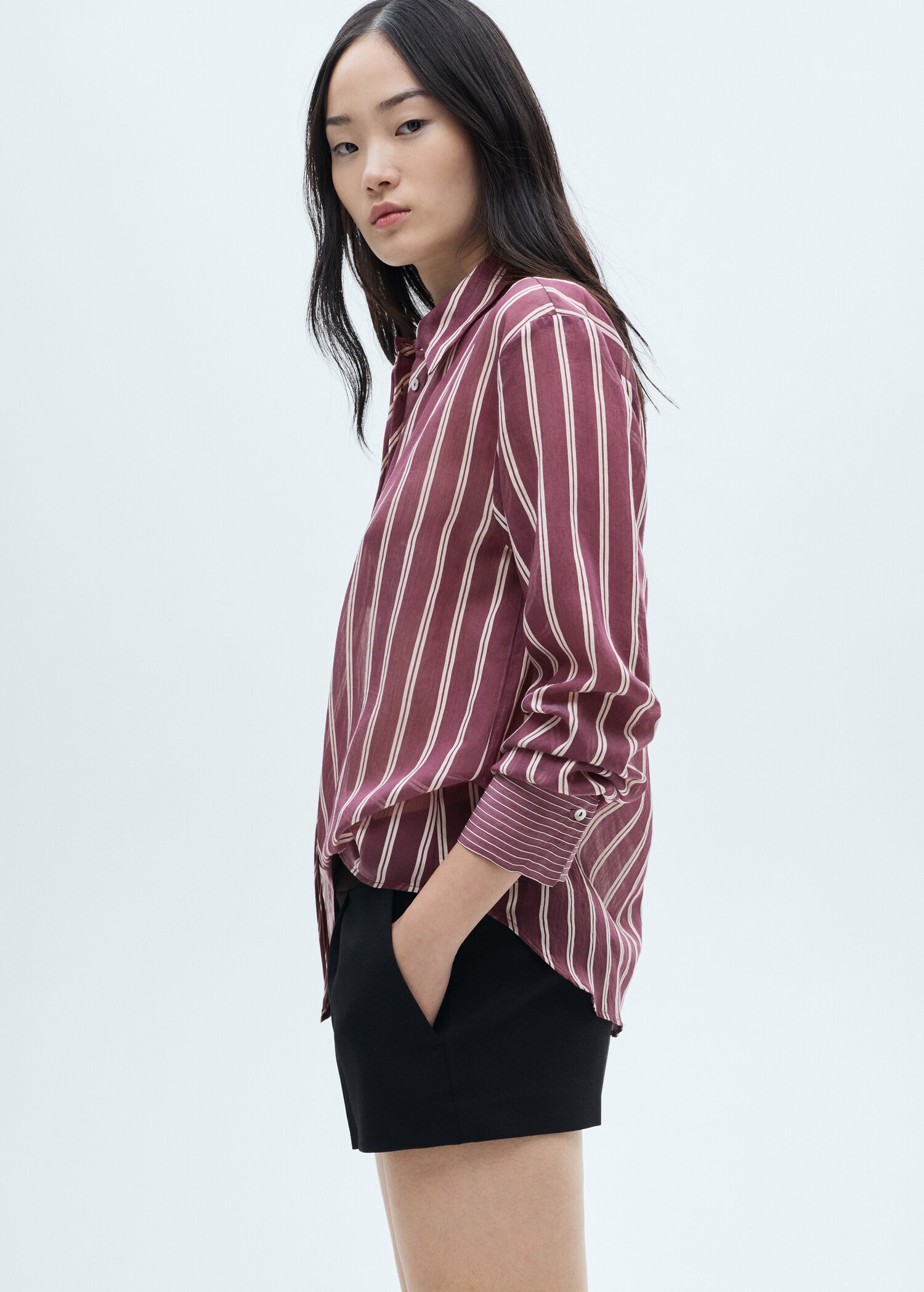 Camisa lyocell rayas - Plano medio
