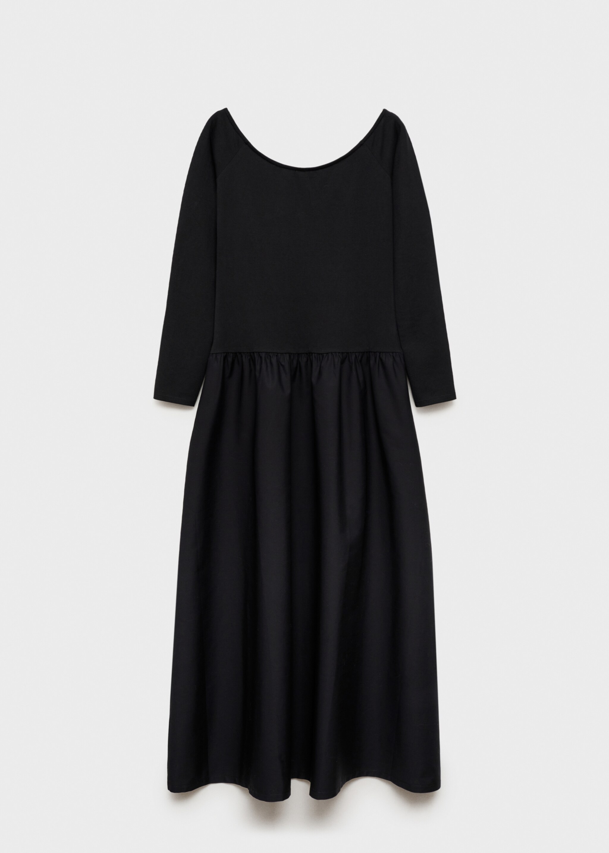 Rochie evazată combinată - Articol fără model, Negru. Ref: 77067718-00.