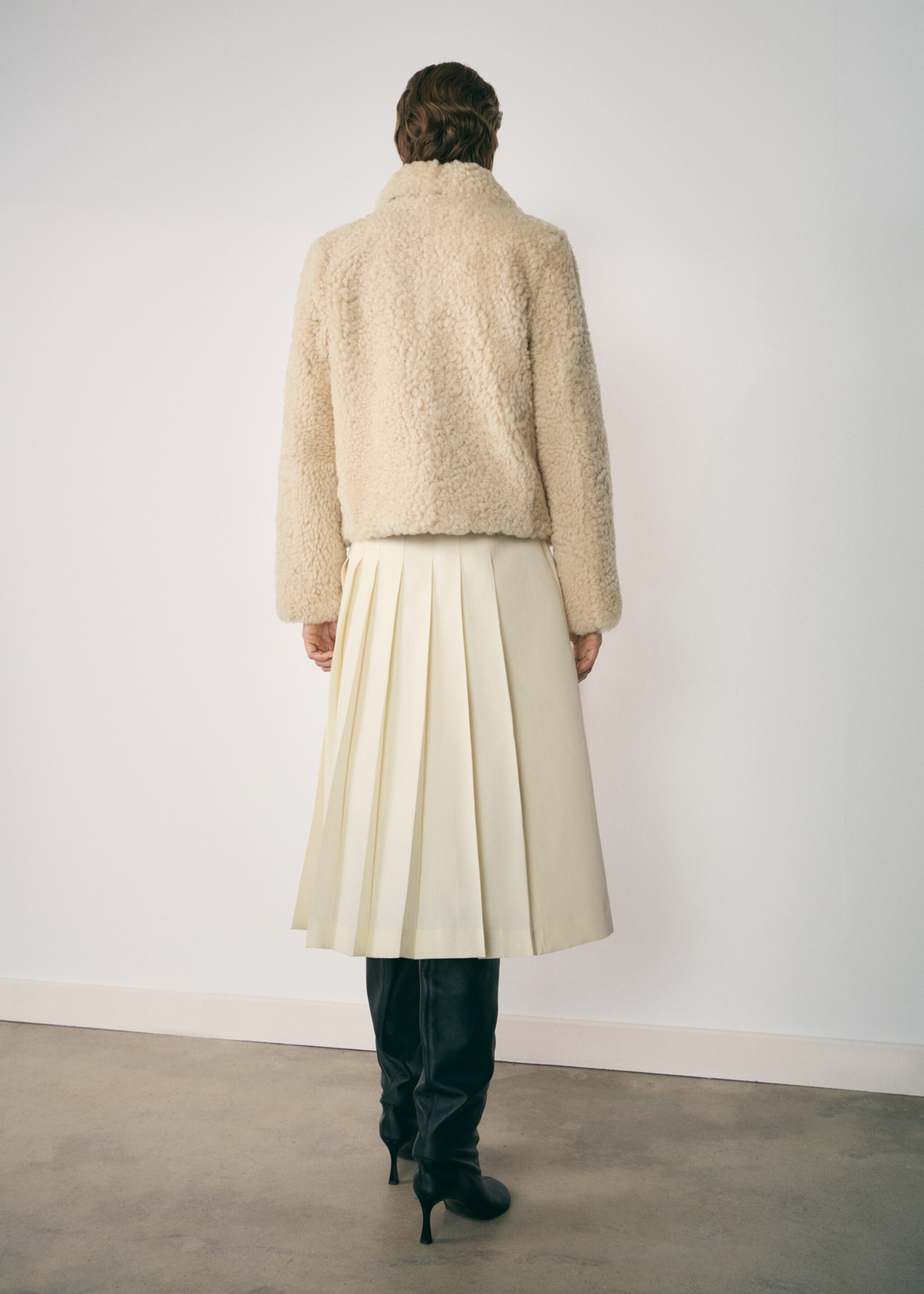 Lyocell skirt with bow - Reverse of the article, Ecru. Ref: 77067720-00.