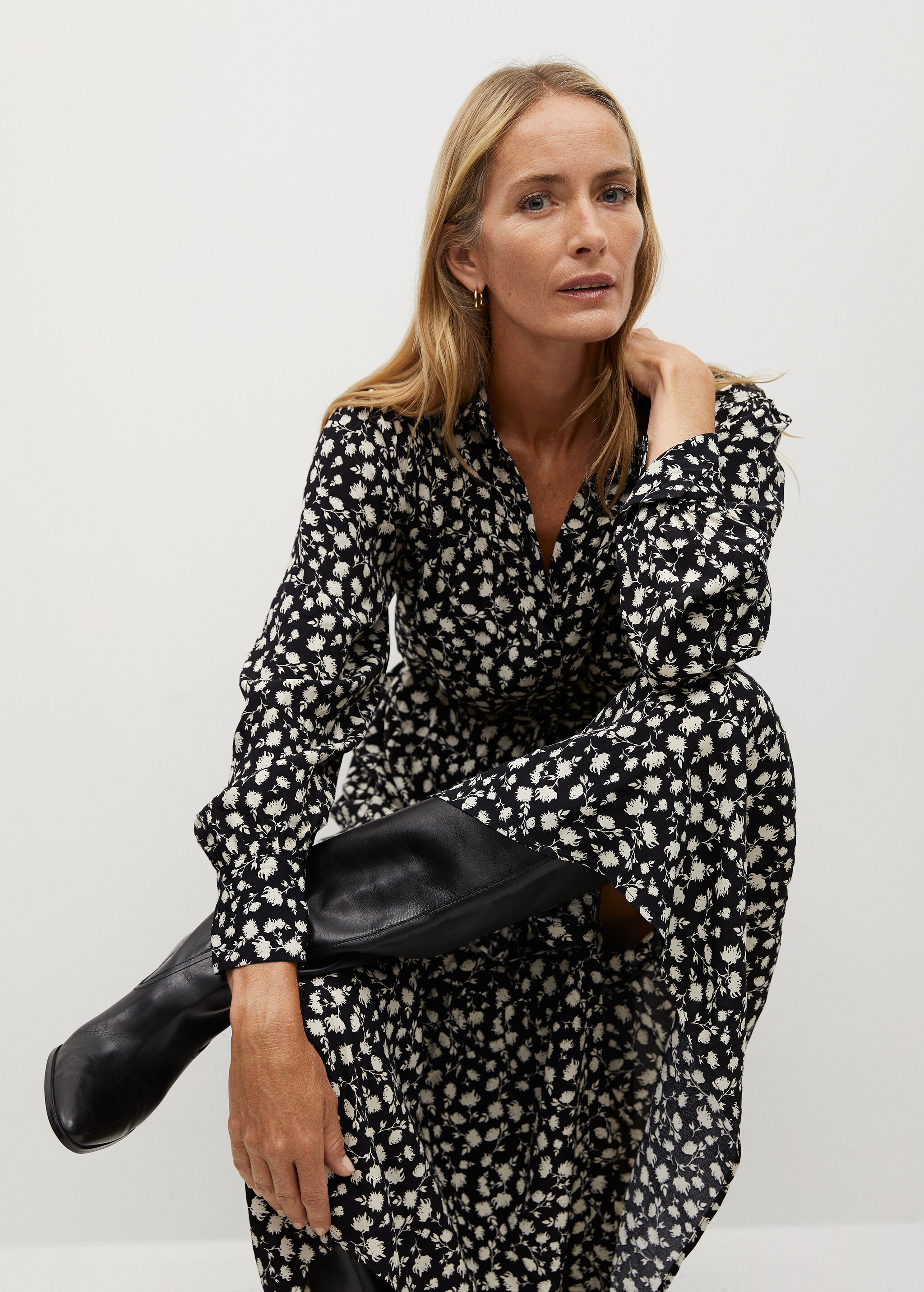 Ruffle printed dress - Details of the article 3