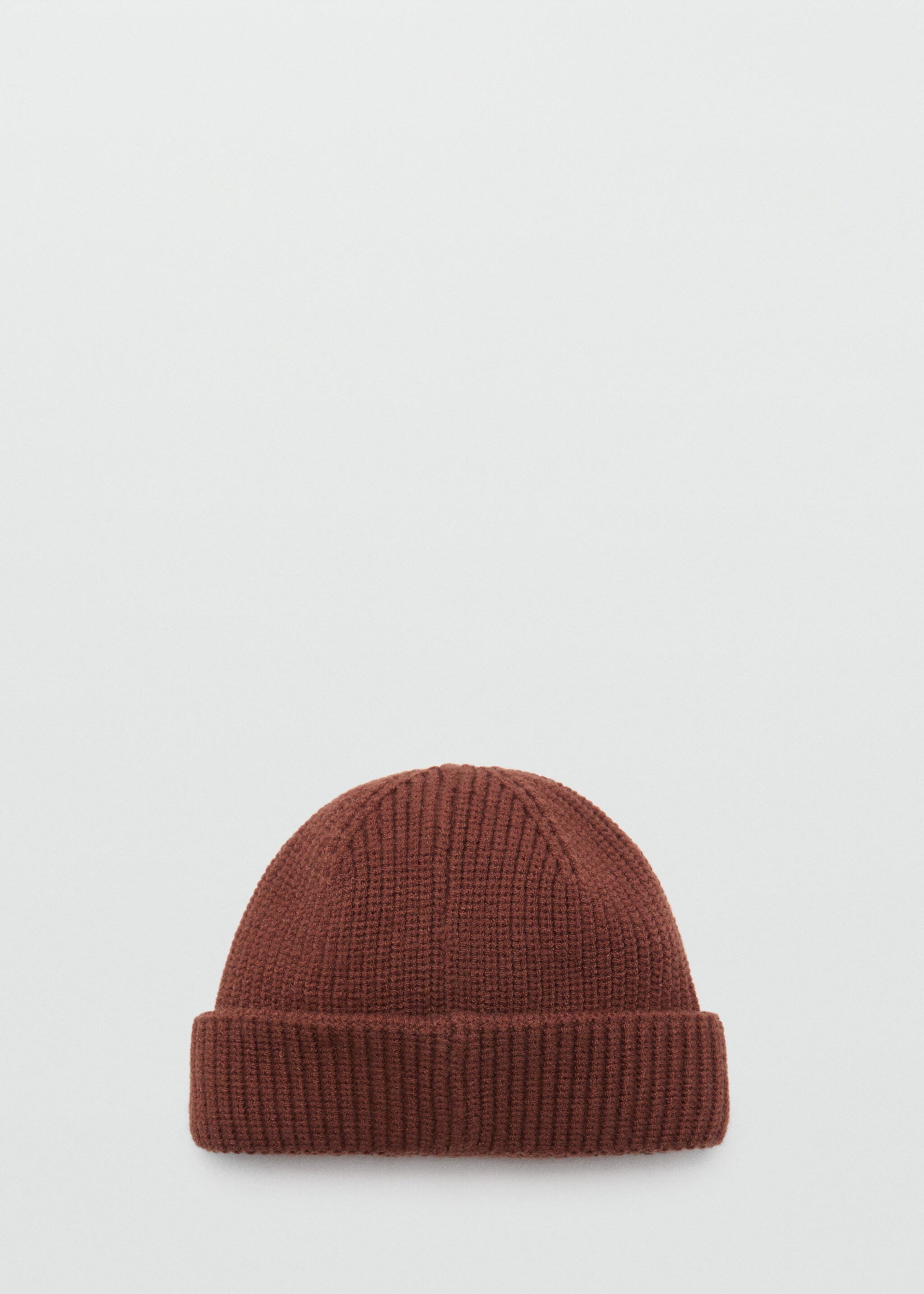 Rib-knit cap - Article without model, Burnt Orange. Ref: 77067912-00.