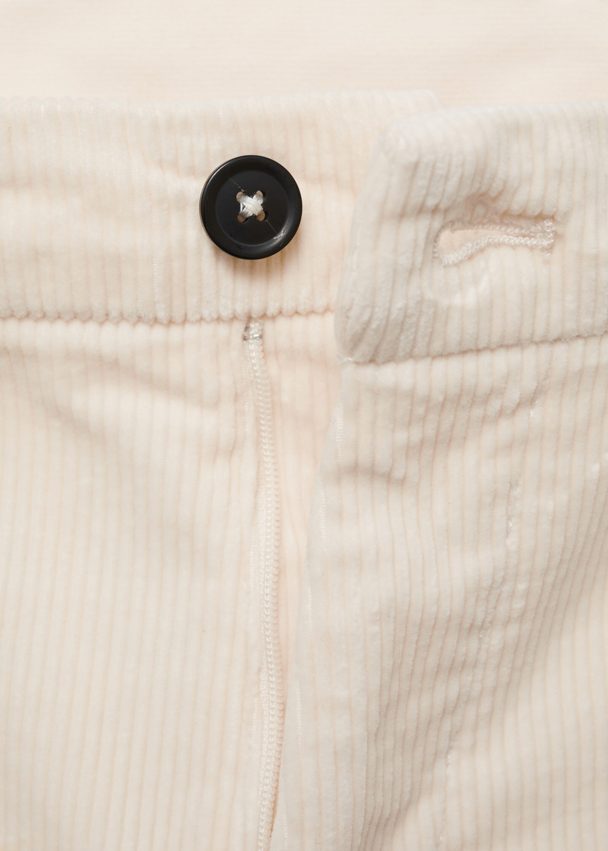 Pantalon velours côtelé slim-fit - Détail de l'article 8, Écru. Ref: 77067913-00.