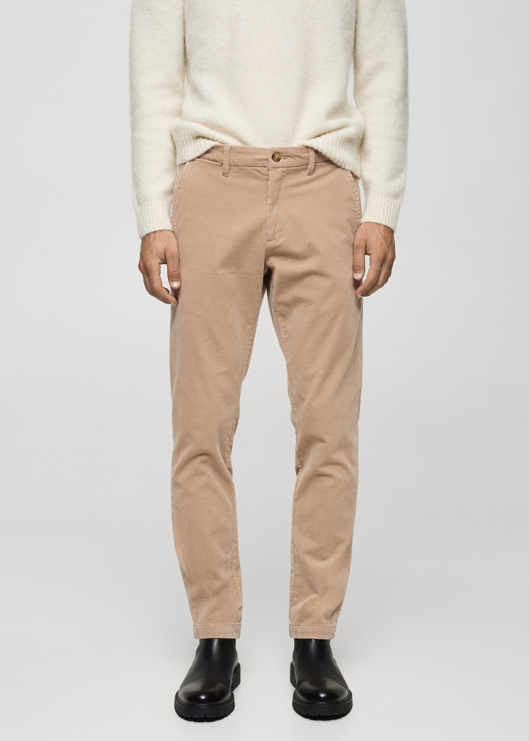 Slim Fit-Cordhose - Mittlere Ansicht, Beige. Ref: 77067913-00.