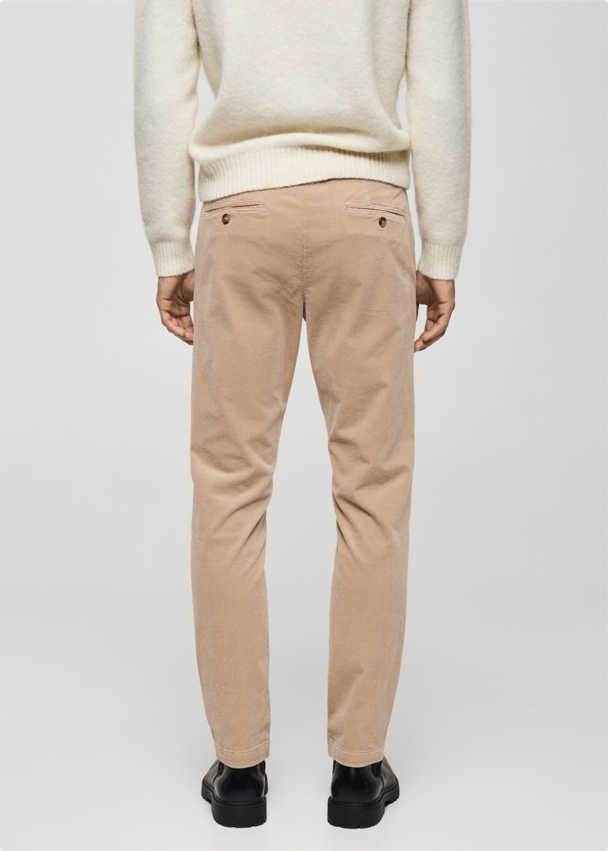 Slim Fit-Cordhose - Rückseite des Artikels, Beige. Ref: 77067913-00.