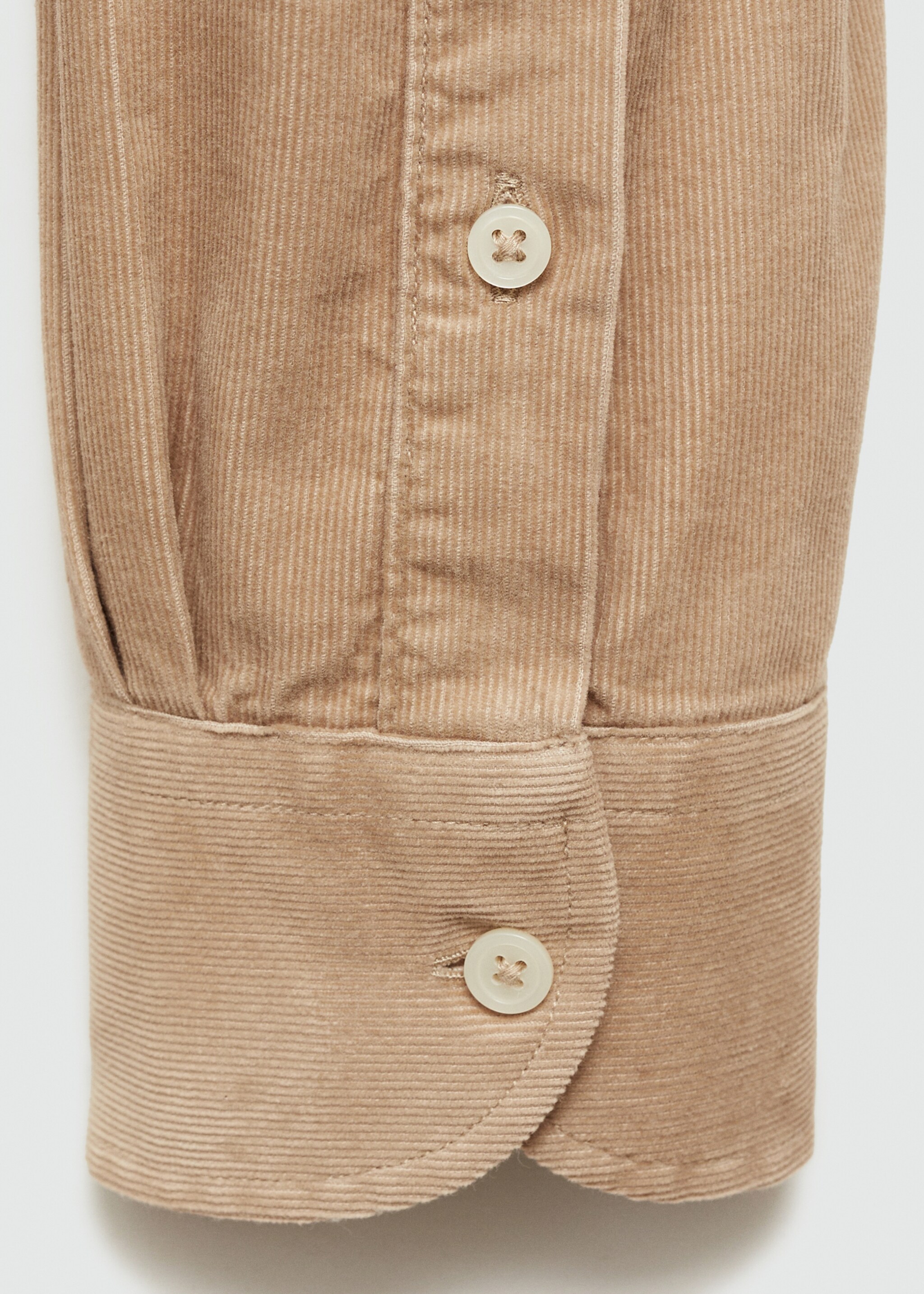 Classic-fit micro-corduroy shirt - Details of the article 0, Beige. Ref: 77067924-00.