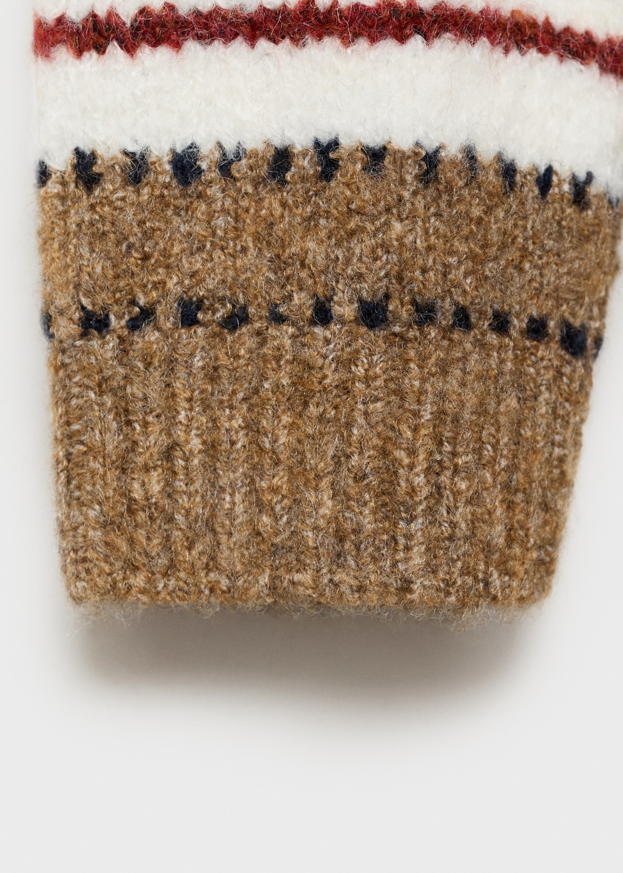Knit striped sweater - Details of the article 0, Medium Brown. Ref: 77067927-00.