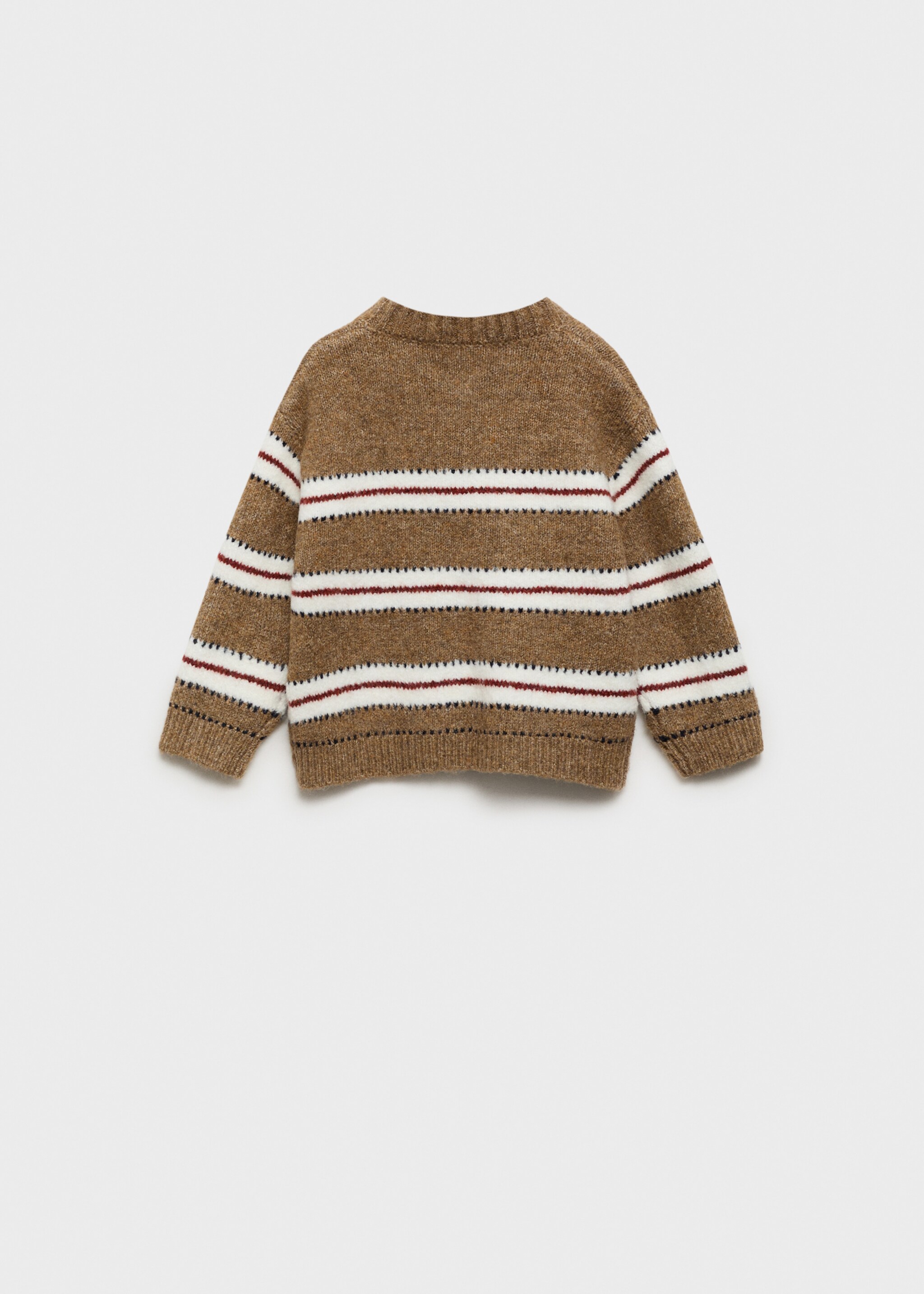 Knit striped sweater - Reverse of the article, Medium Brown. Ref: 77067927-00.