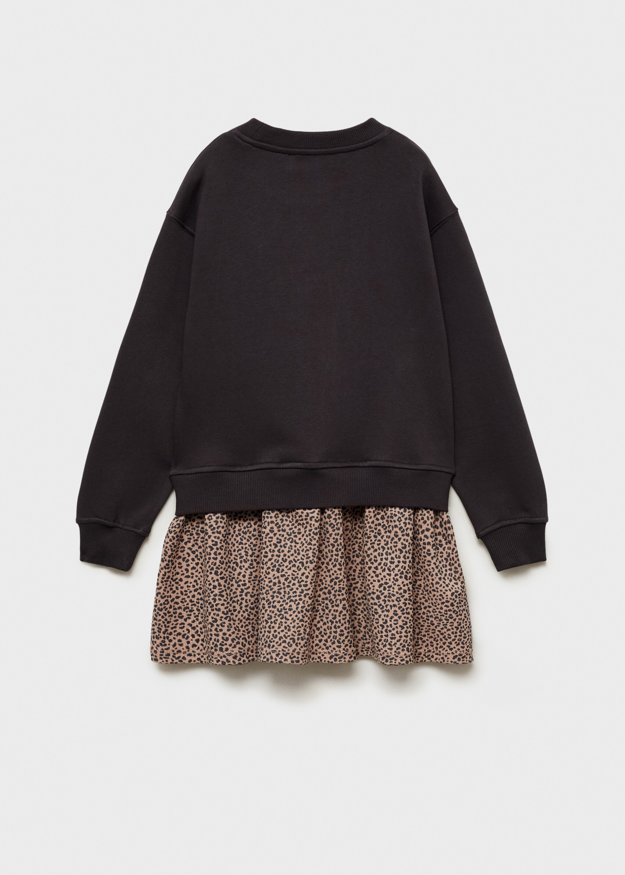 Vestido sudadera animal print - Reverso del artículo, Gris antracita. Ref: 77067933-00.