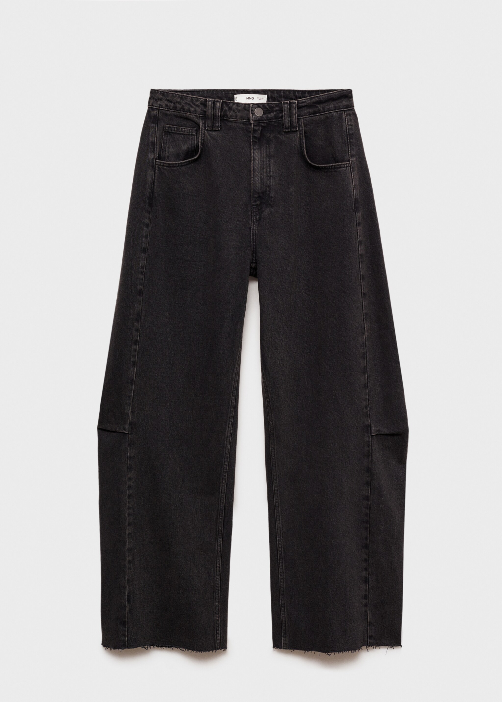 Wideleg loose low-rise jeans - Artikel zonder model, Black denim. Ref: 77067937-00.