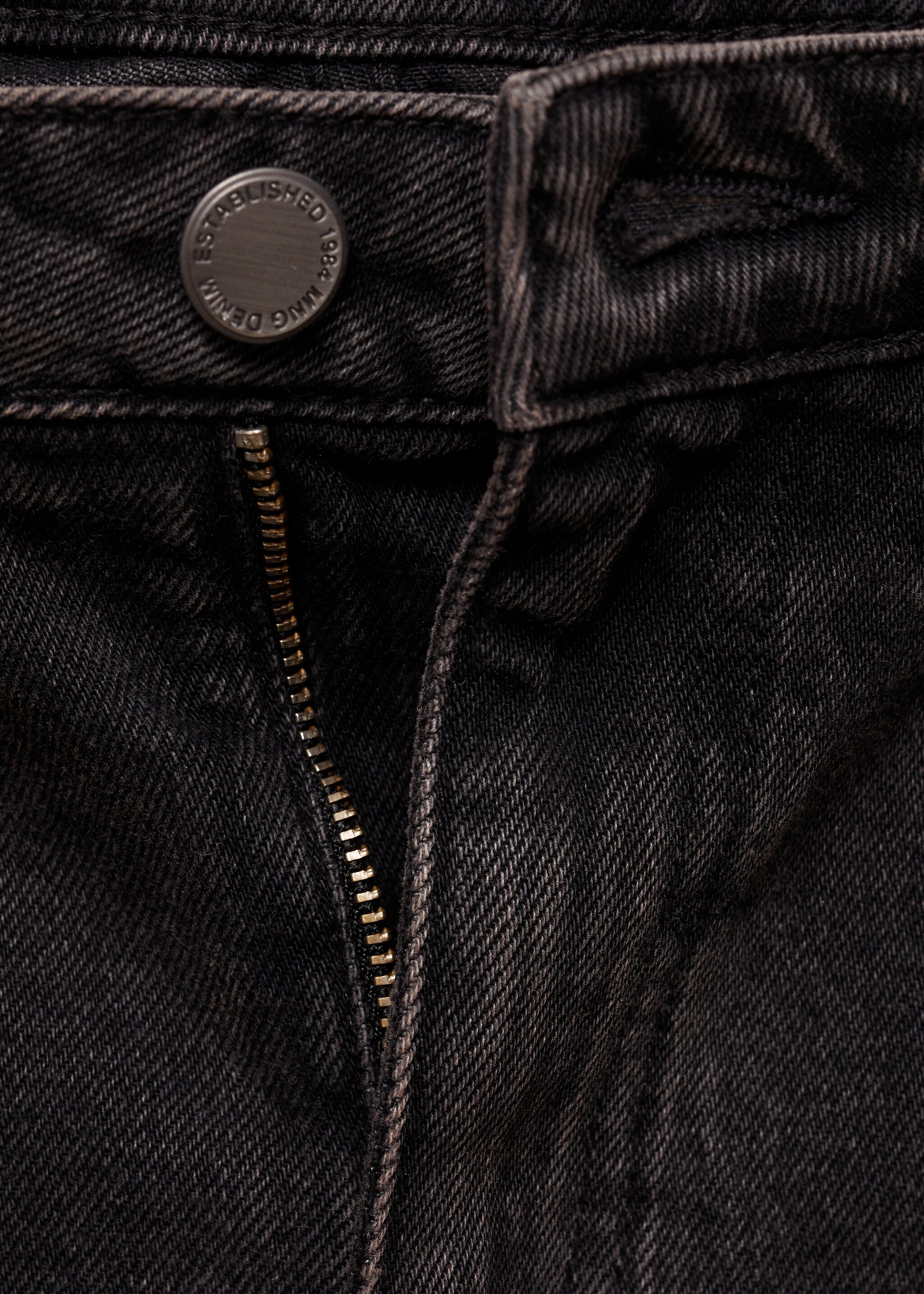 Wideleg loose low-rise jeans - Detail van het artikel 0, Black denim. Ref: 77067937-00.