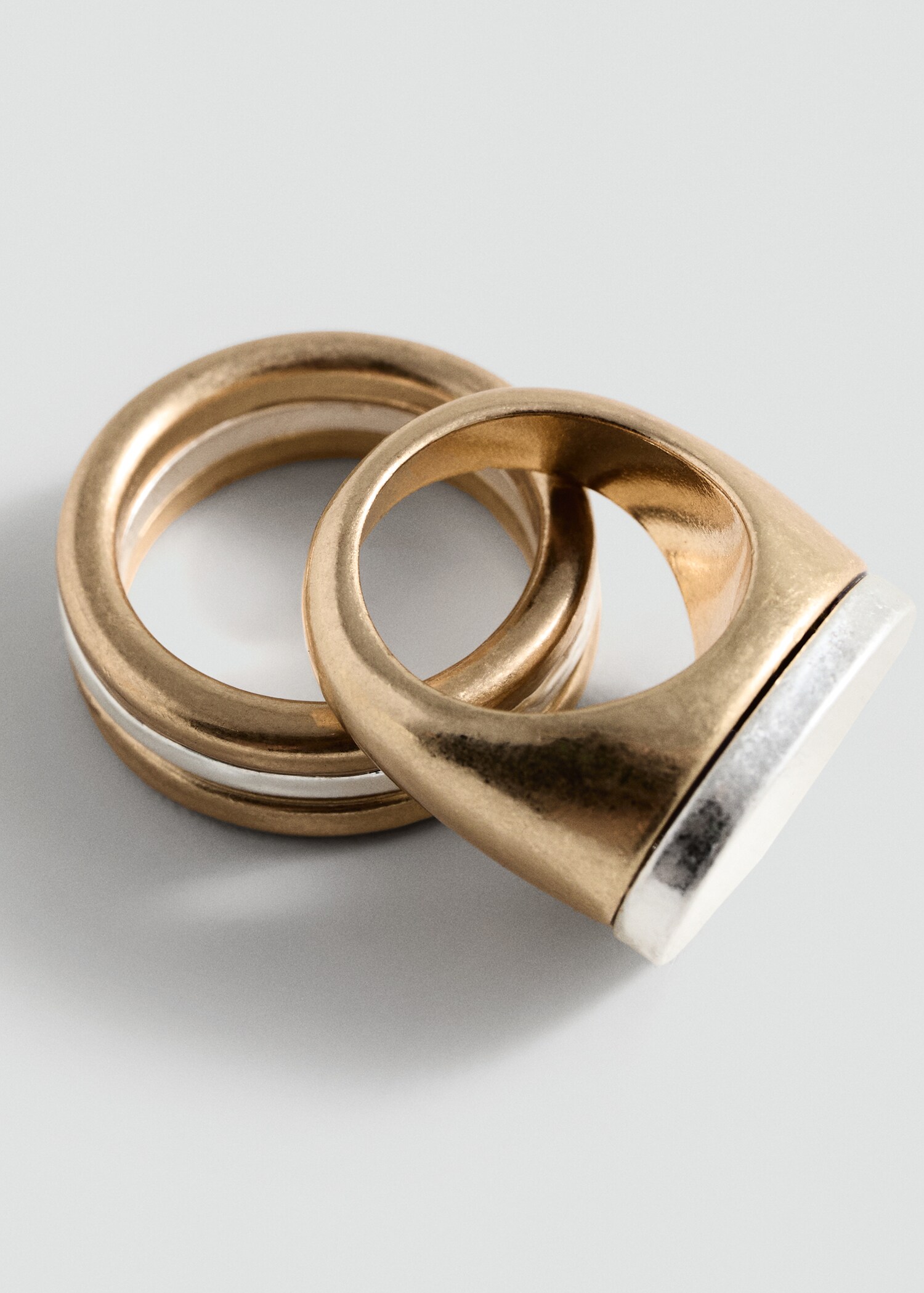 Pack 2 anillos combinados - Plano medio