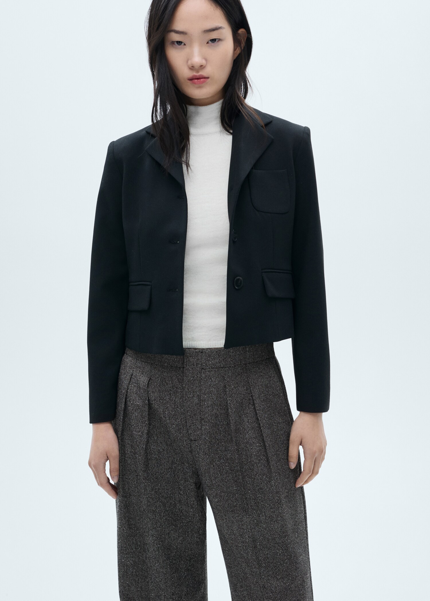 Flecked pleated trousers - Details of the article 1