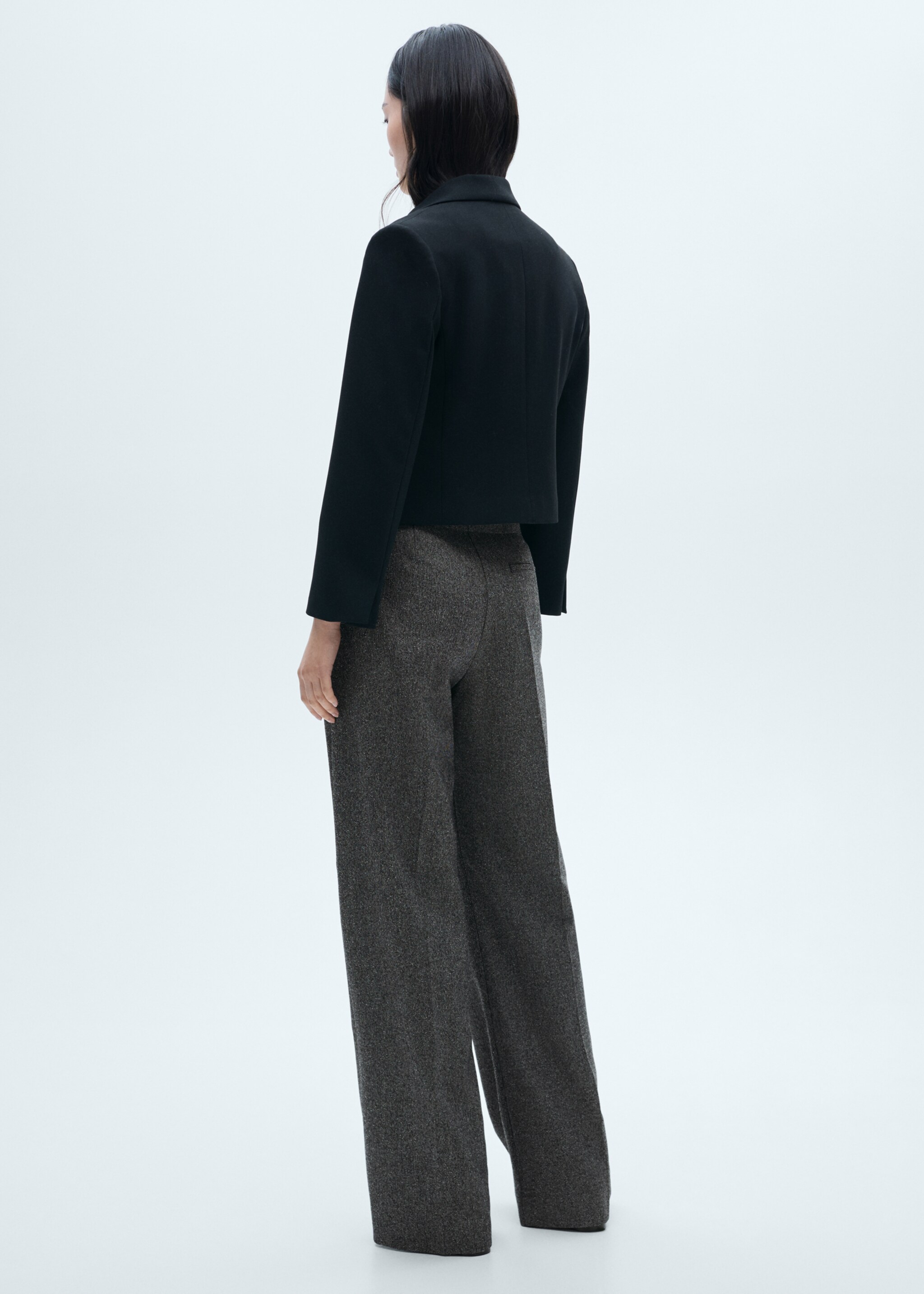 Pantalon à pinces jaspé - Verso de l’article, Noir. Ref: 77068264-00.