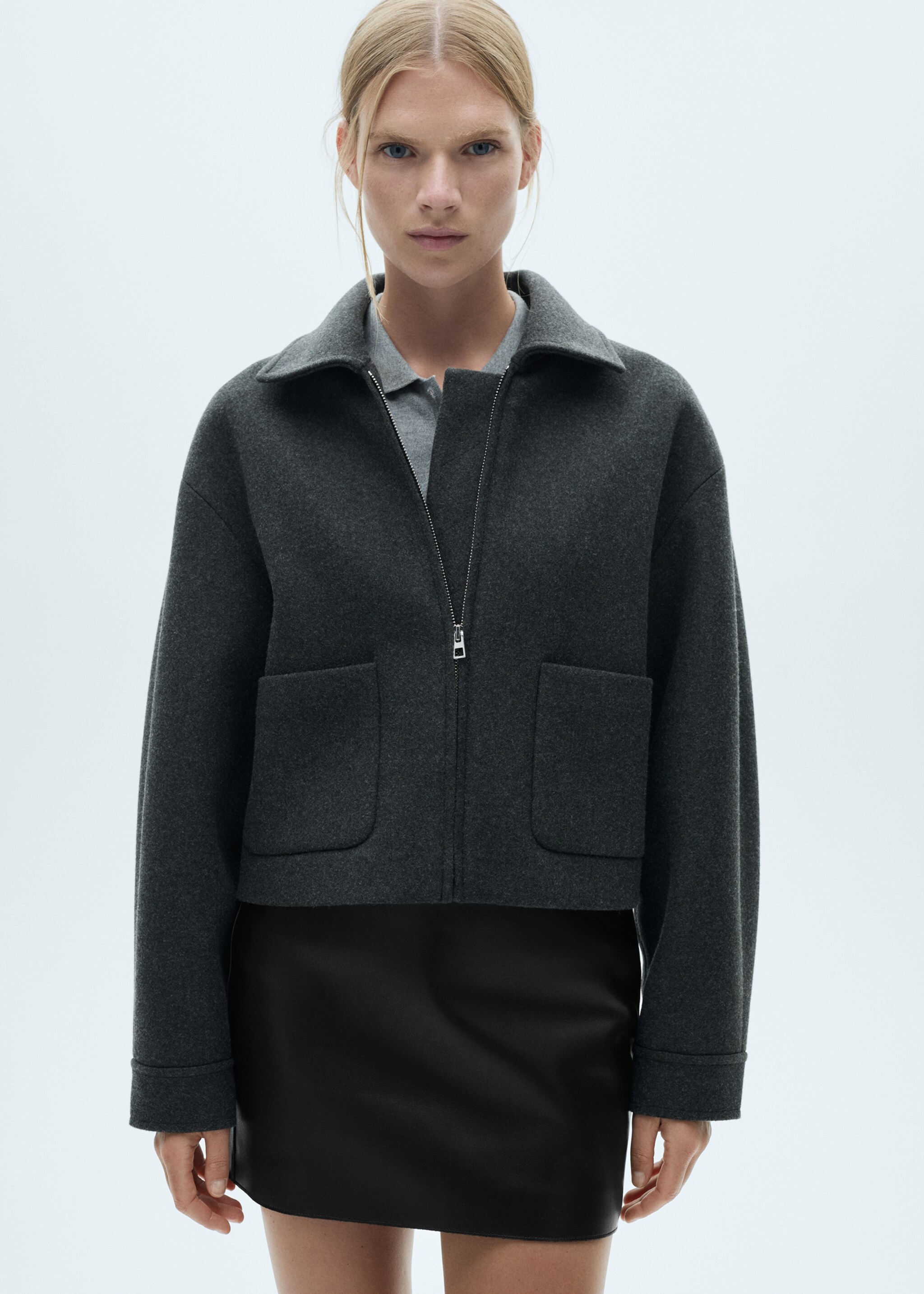 Minijupe simili-cuir - Plan moyen, Noir. Ref: 77068266-00.