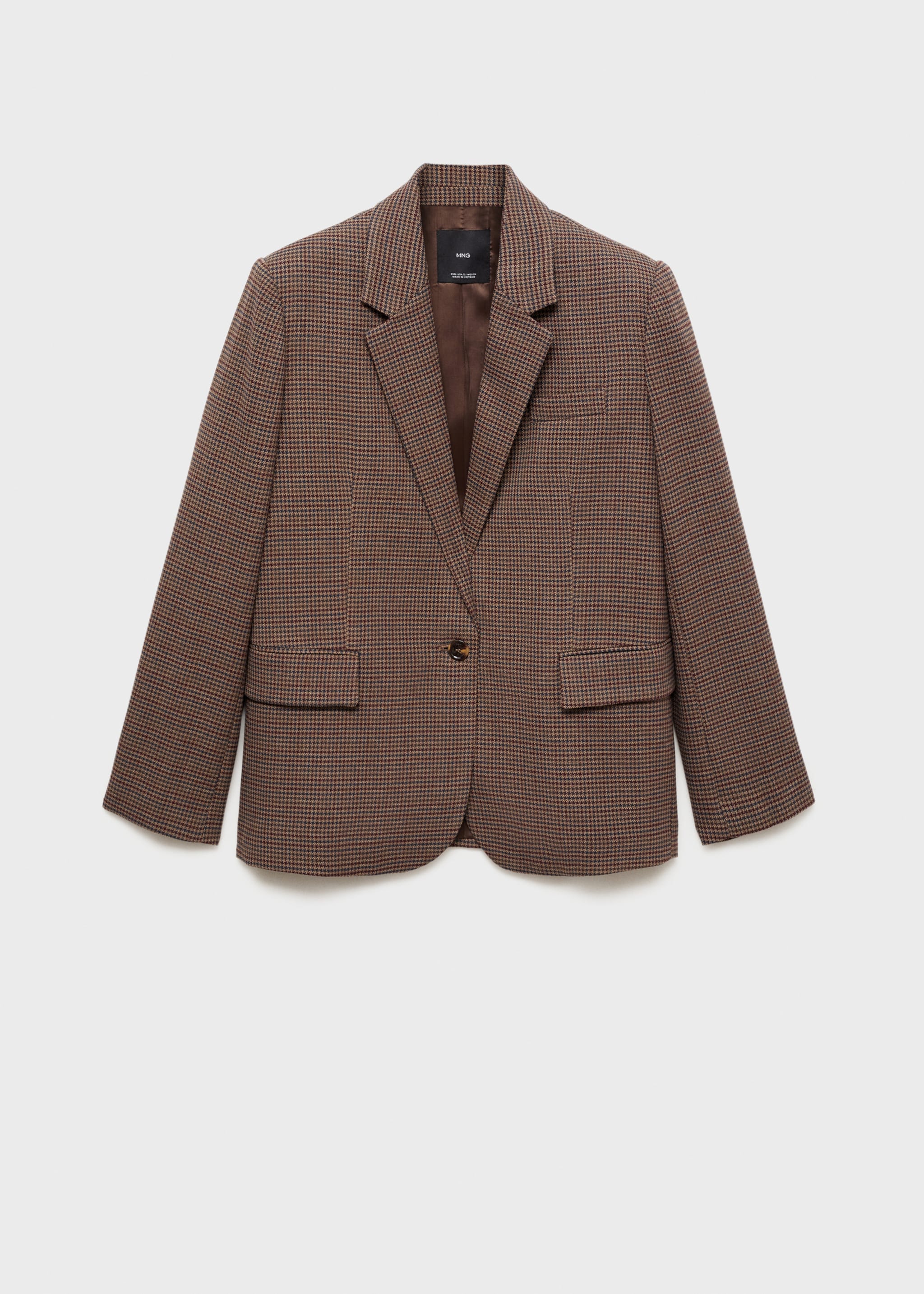 Houndstooth-check jacket - Article without model, Maroon. Ref: 77068271-00.