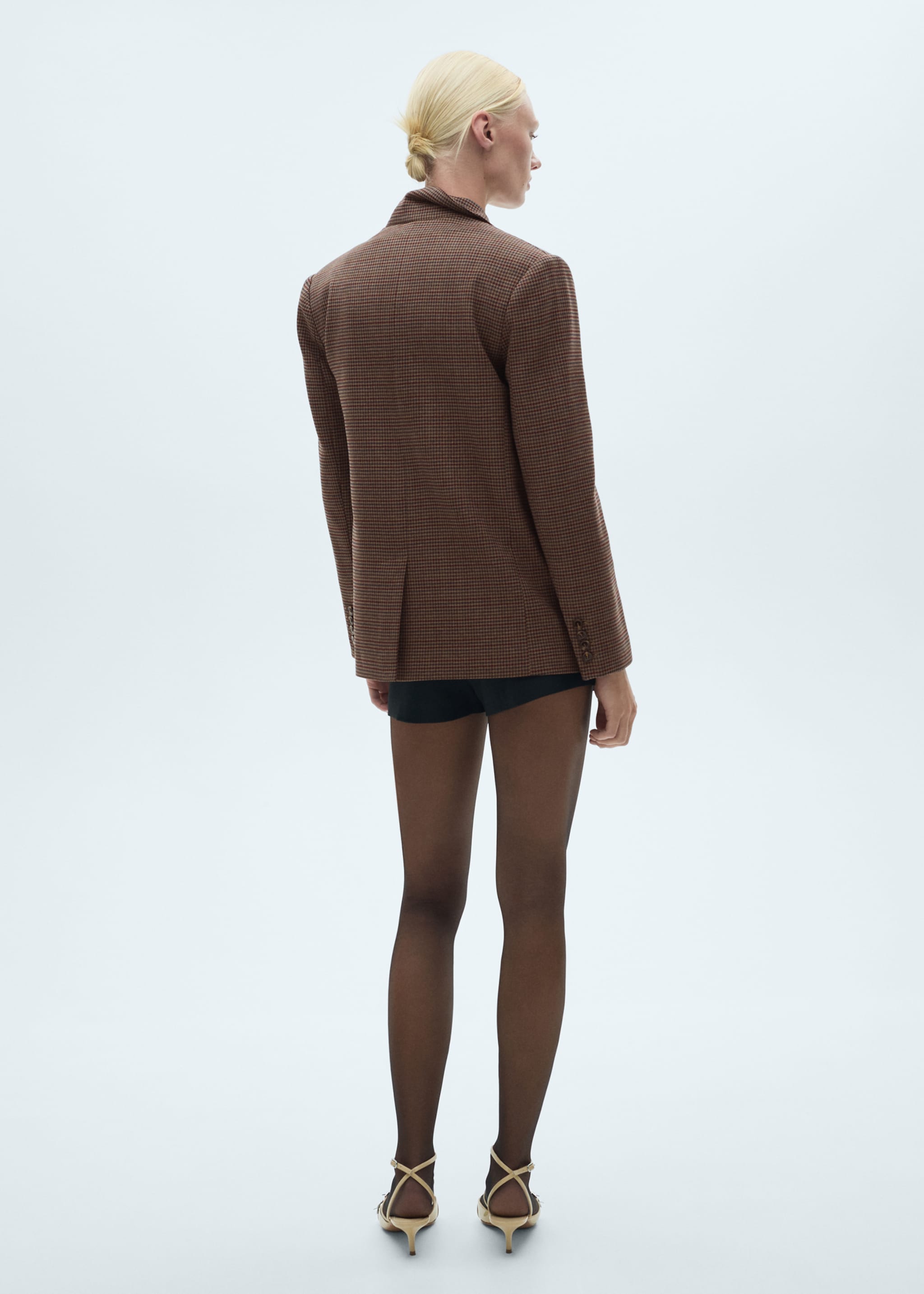 Houndstooth-check jacket - Reverse of the article, Maroon. Ref: 77068271-00.