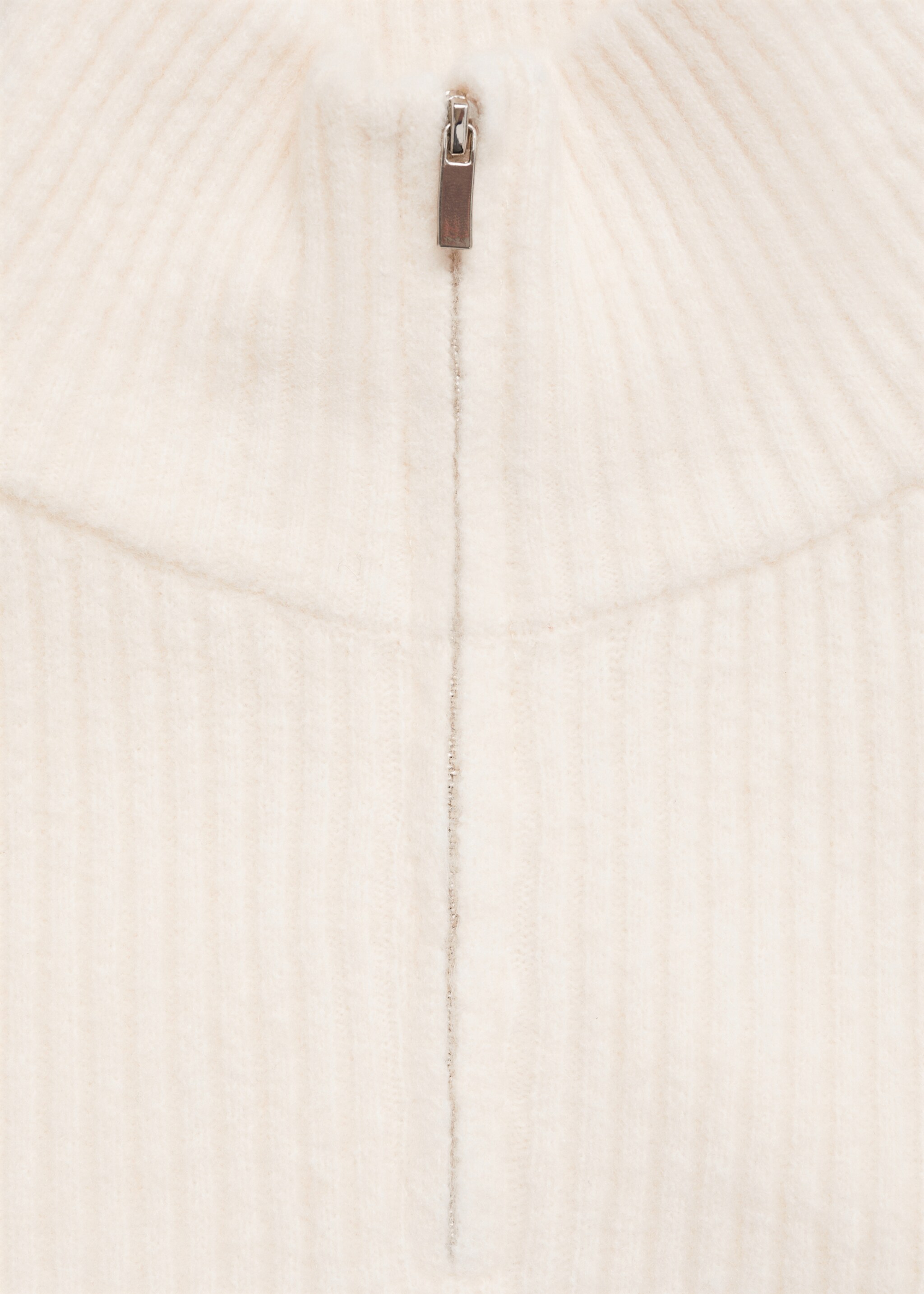Rippstrick-Kleid mit Reißverschluss - Detail des Artikels 8, Ecru. Ref: 77068273-00.