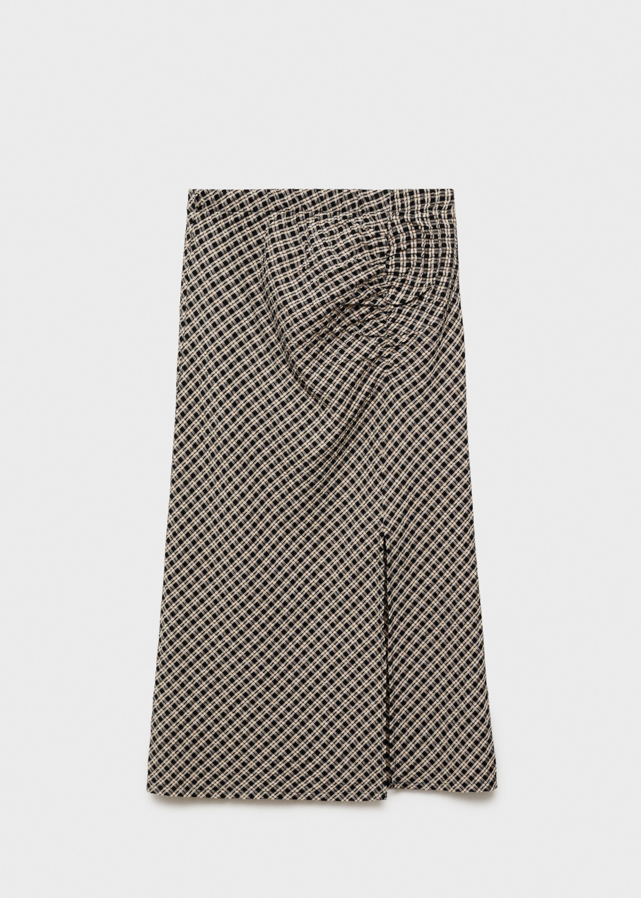 Faldilla midi quadres - Article sense model, Negre. Ref: 77068278-00.