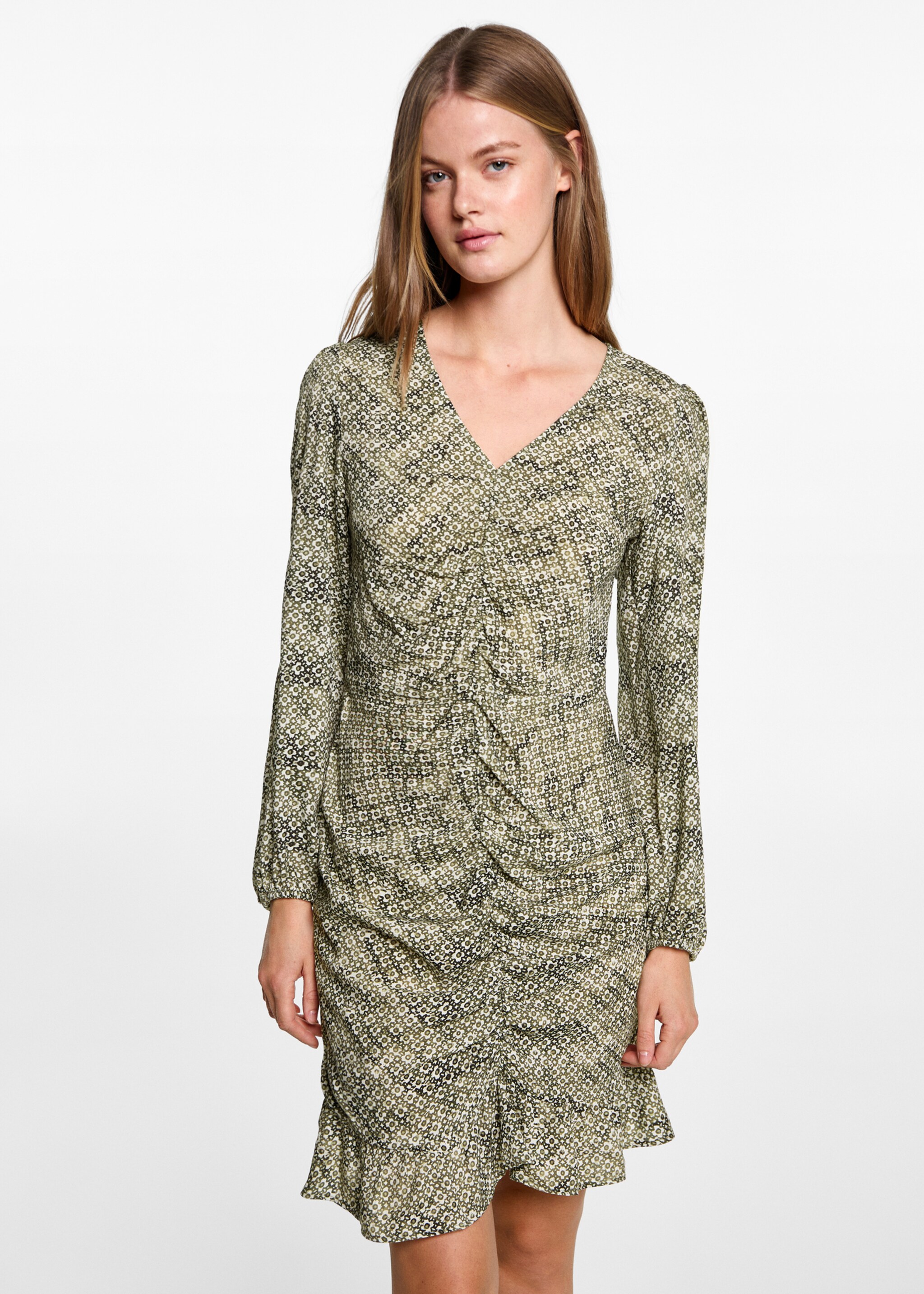 Ruched detail flower dress - Medium plane