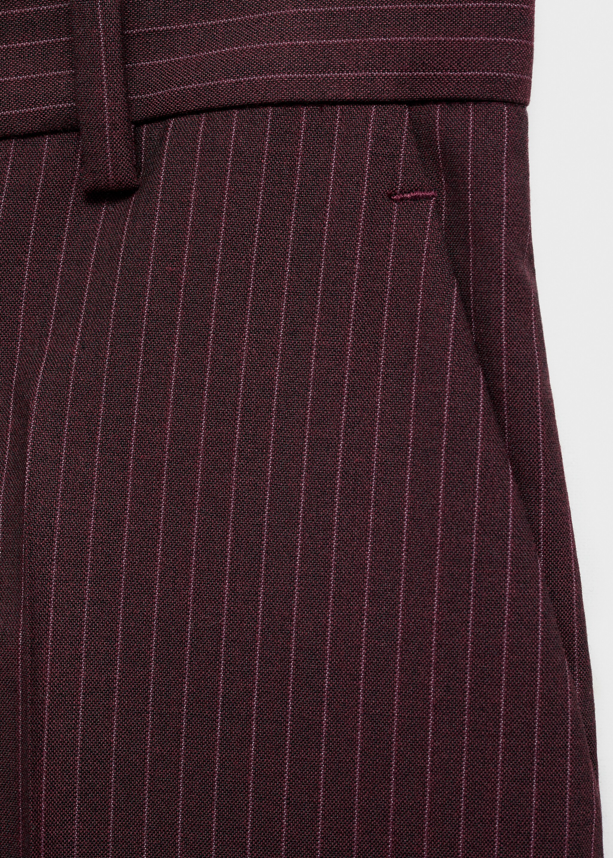 Pinstripe suit trousers - Details of the article 0, Maroon. Ref: 77068283-00.