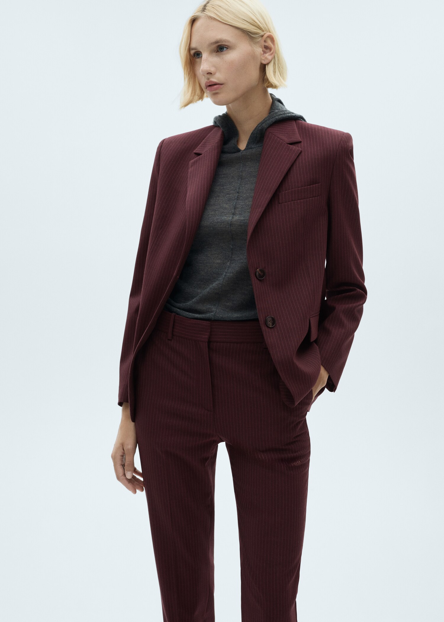 Pinstripe suit trousers - Details of the article 1