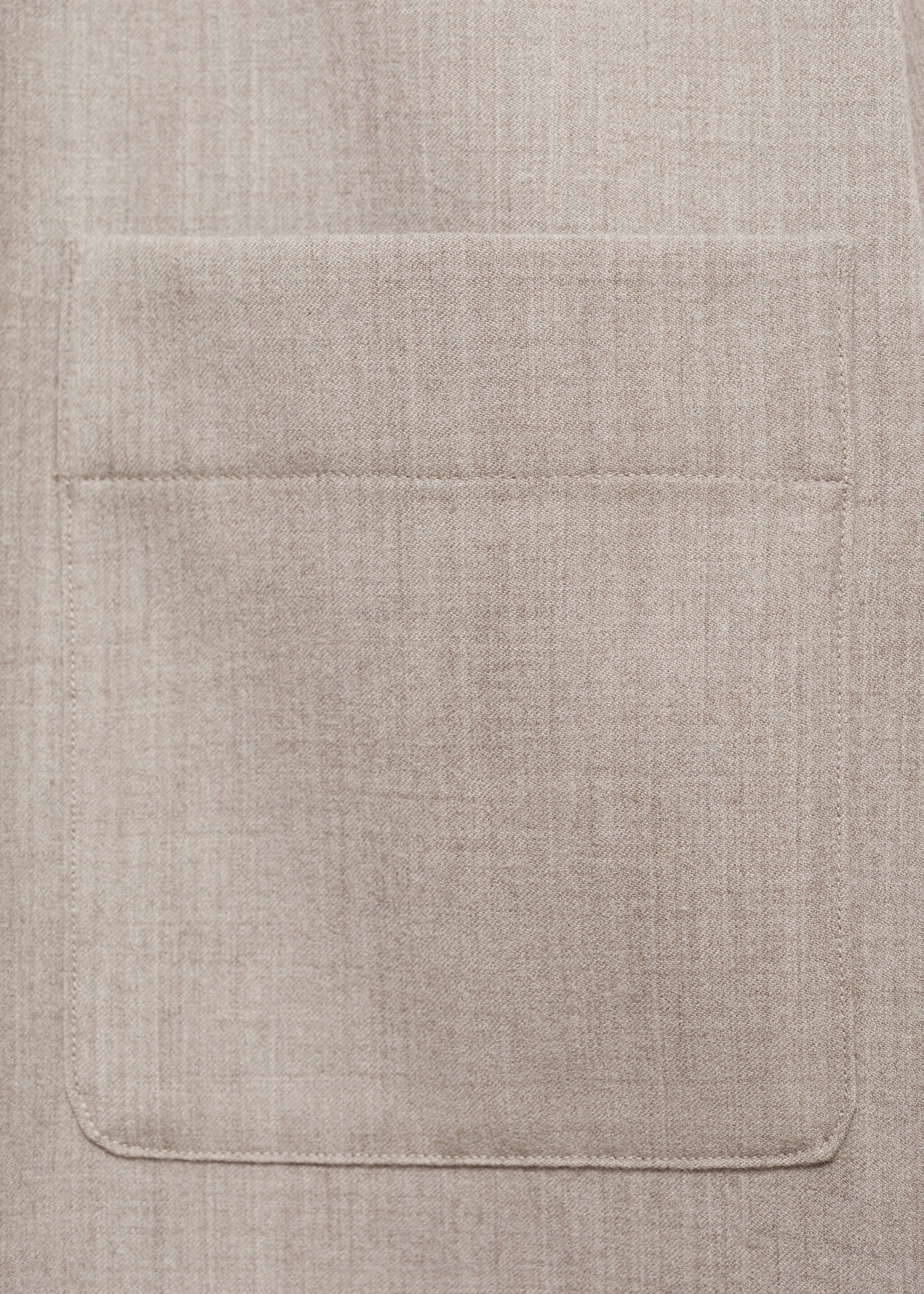 100% wool shirt with pocket - Details of the article 0, Beige. Ref: 77068633-00.