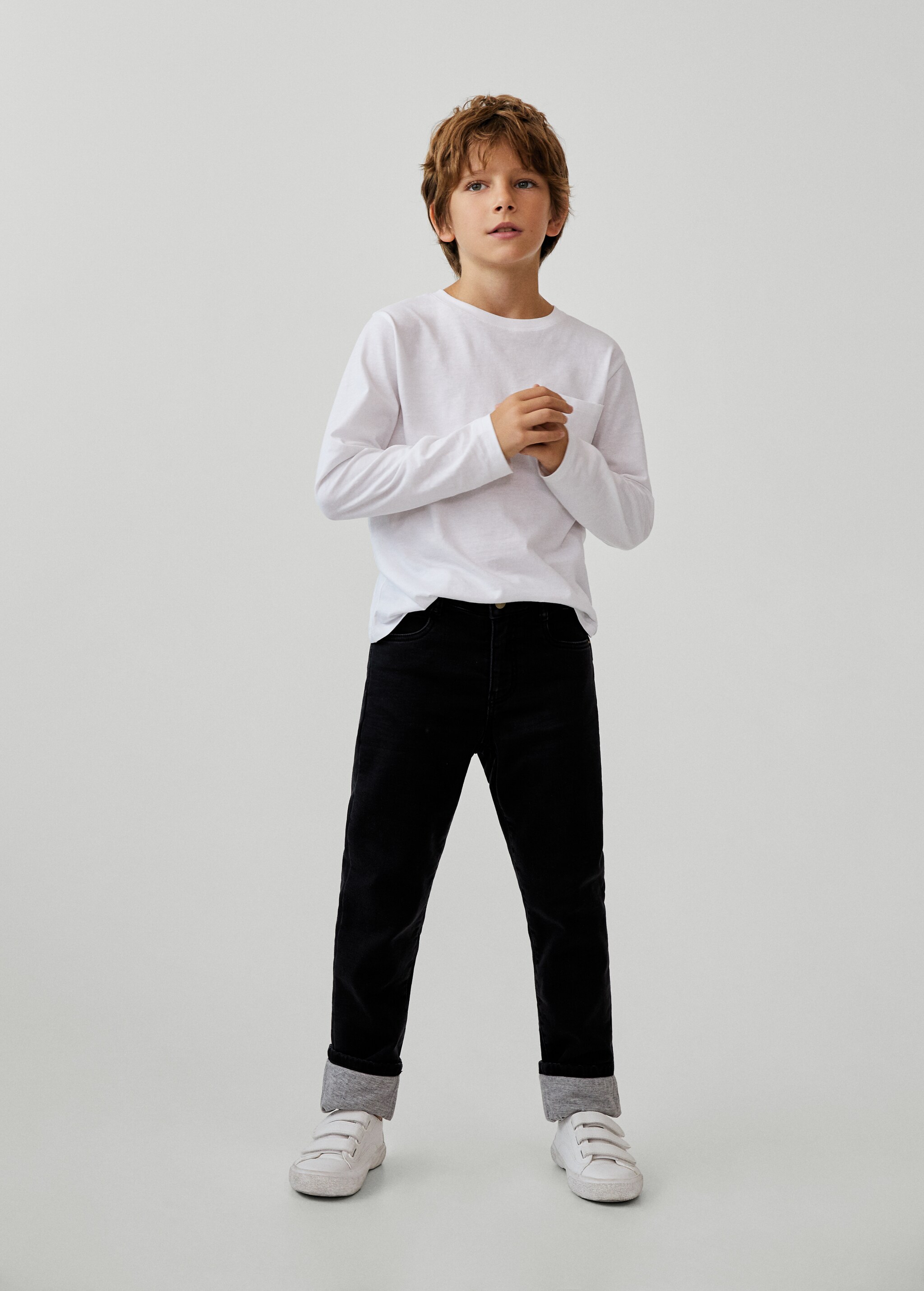 Comfy jeans with printed lining - Medium plane