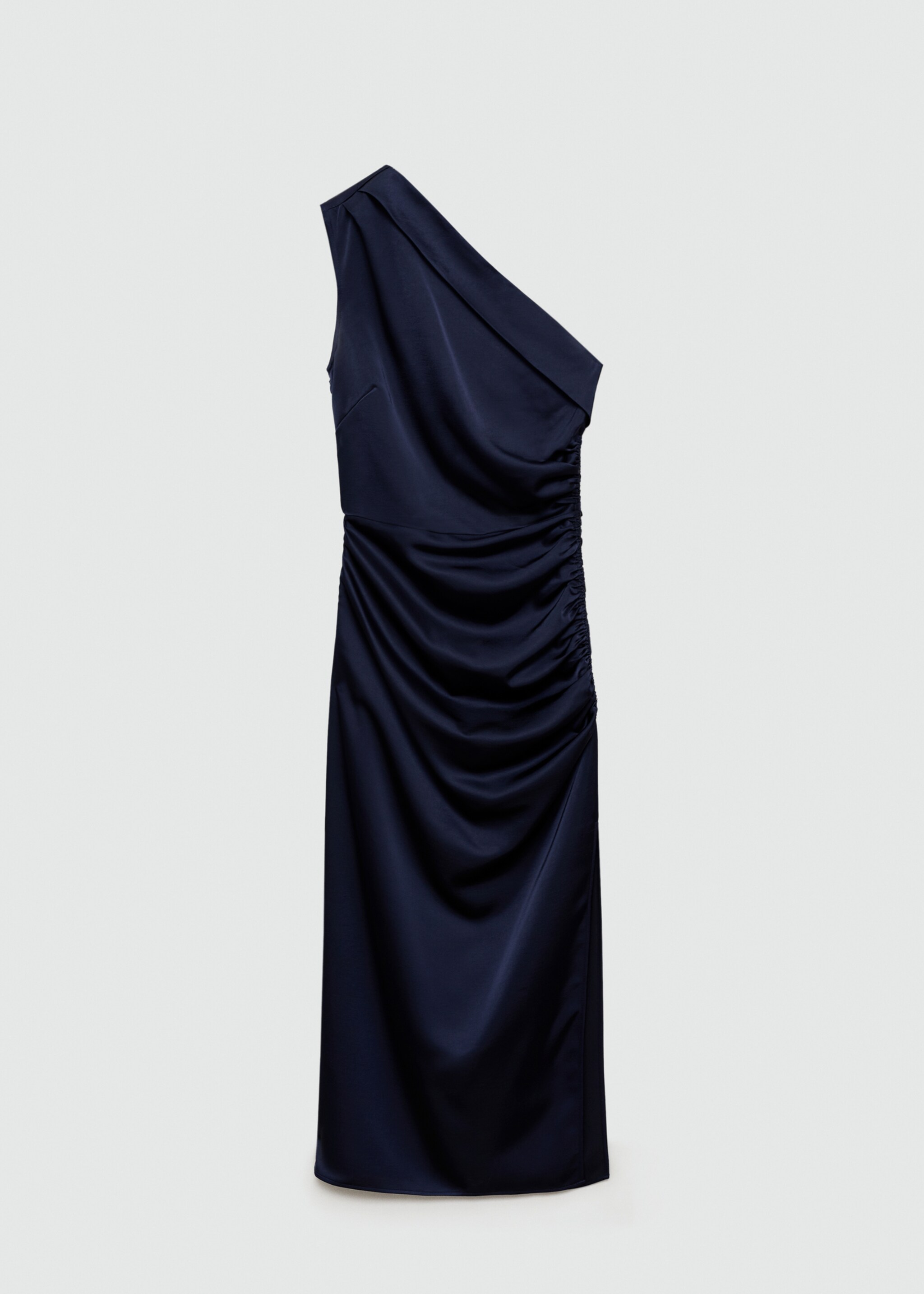 Asymmetrical pleated dress - Article without model, Night Blue. Ref: 77069055-00.