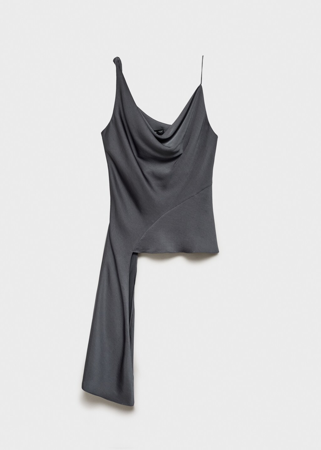 Asymmetrical top with draped neckline - Women | MANGO OUTLET USA