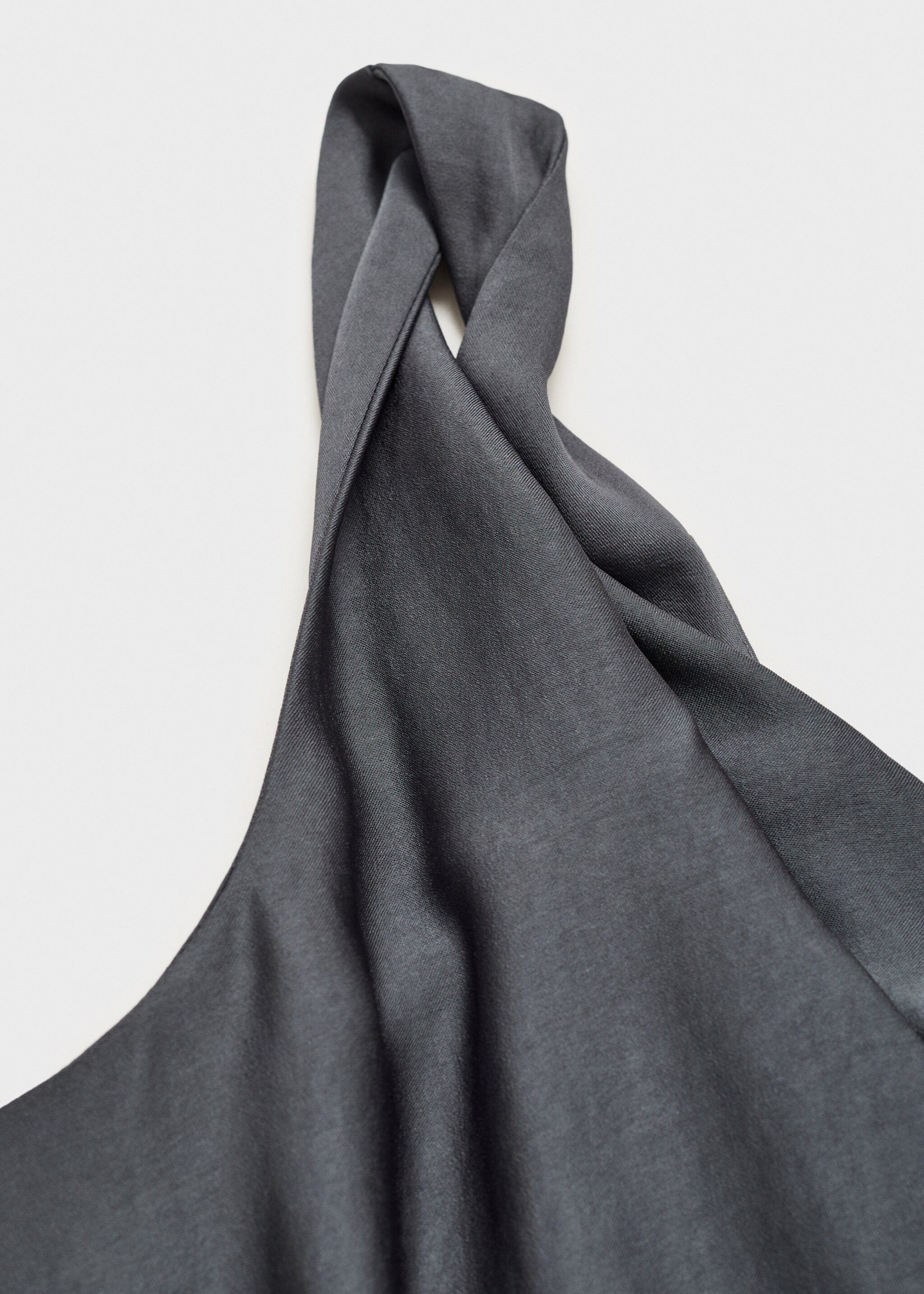 Asymmetrical top with draped neckline - Details of the article 0, Grey. Ref: 77069056-00.