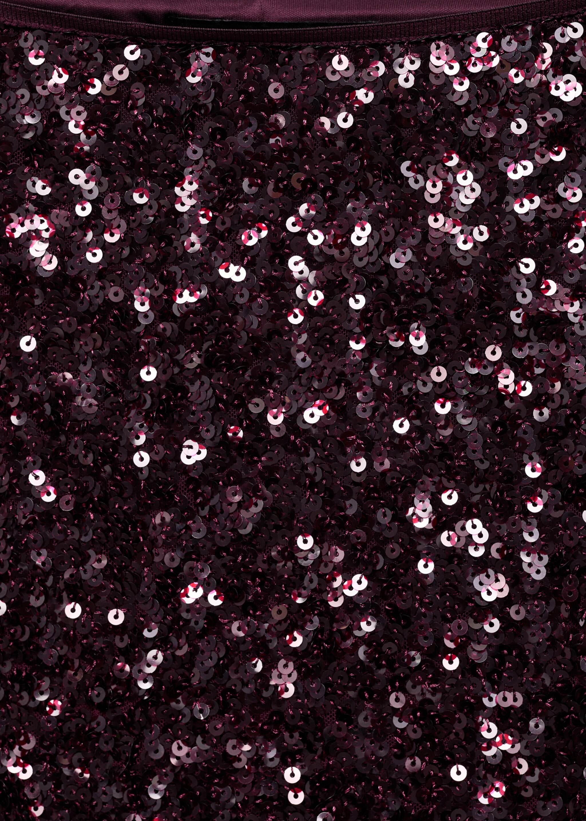 Sequin midi skirt - Details of the article 8, Burgundy. Ref: 77069060-00.