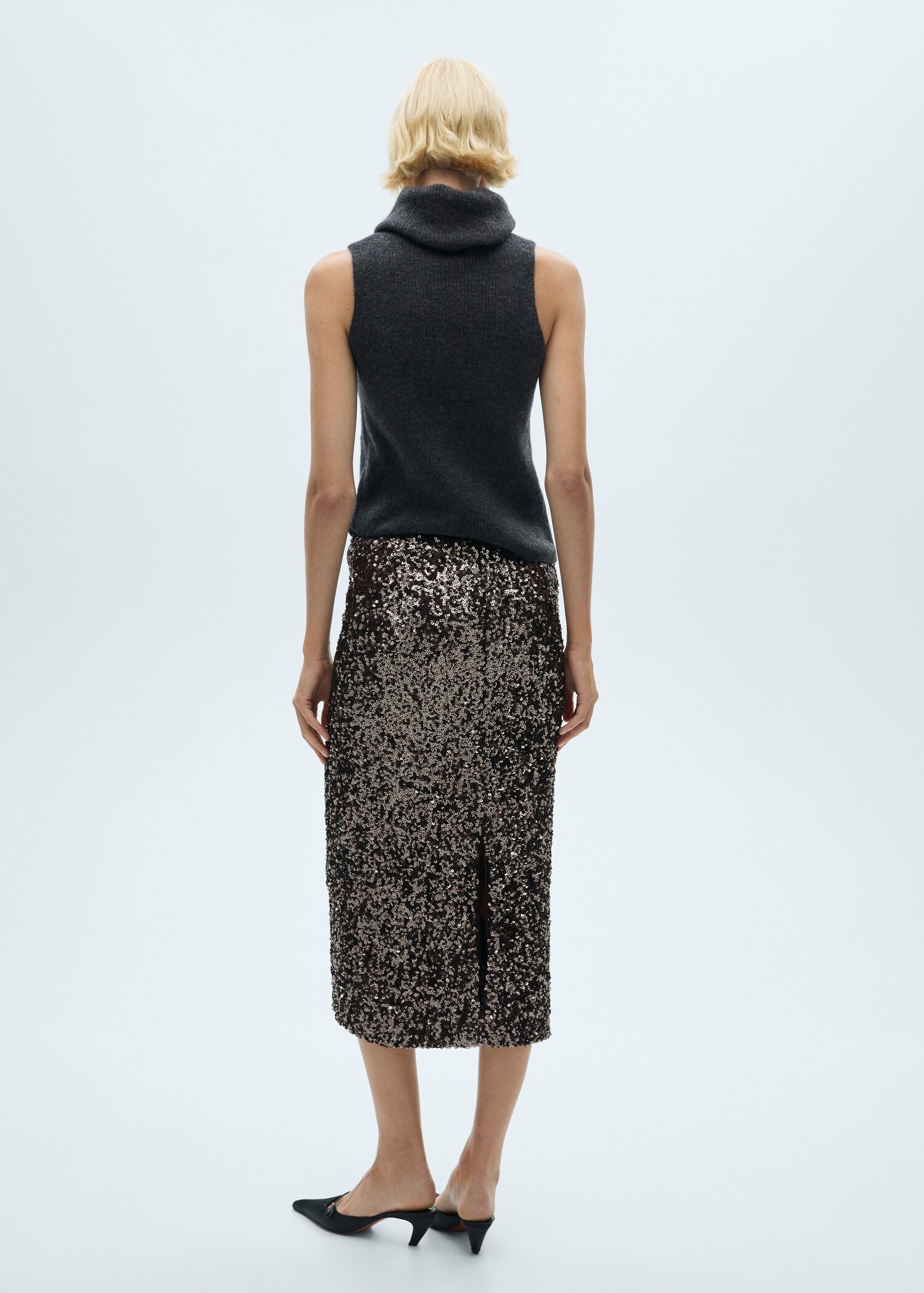 Sequin midi skirt - Reverse of the article