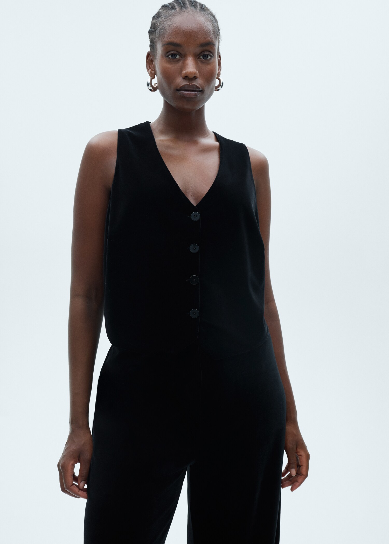 Cropped velvet waistcoat - Details of the article 5