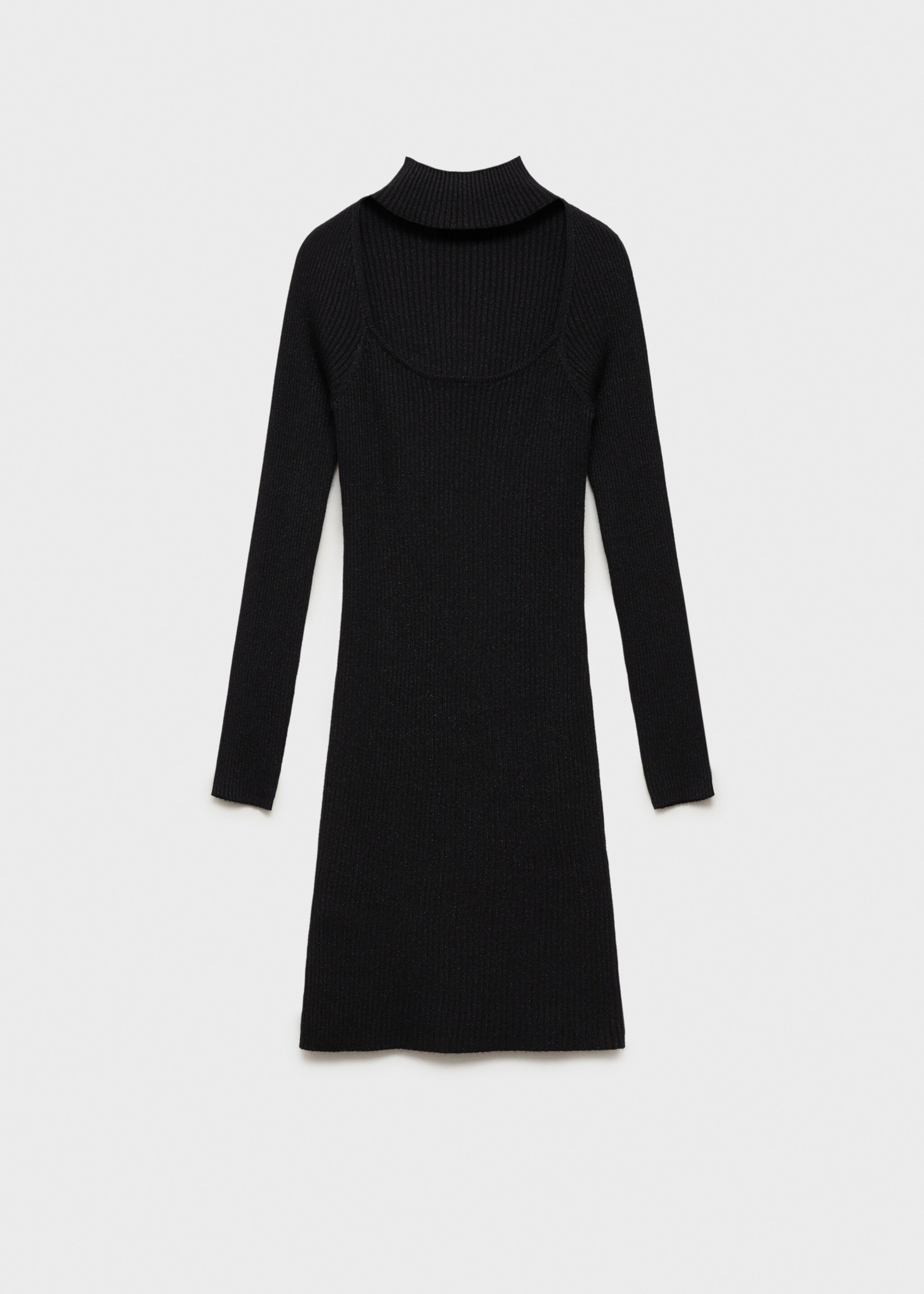 Geripptes Lurexkleid - Artikel ohne Model, Schwarz. Ref: 77069066-00.