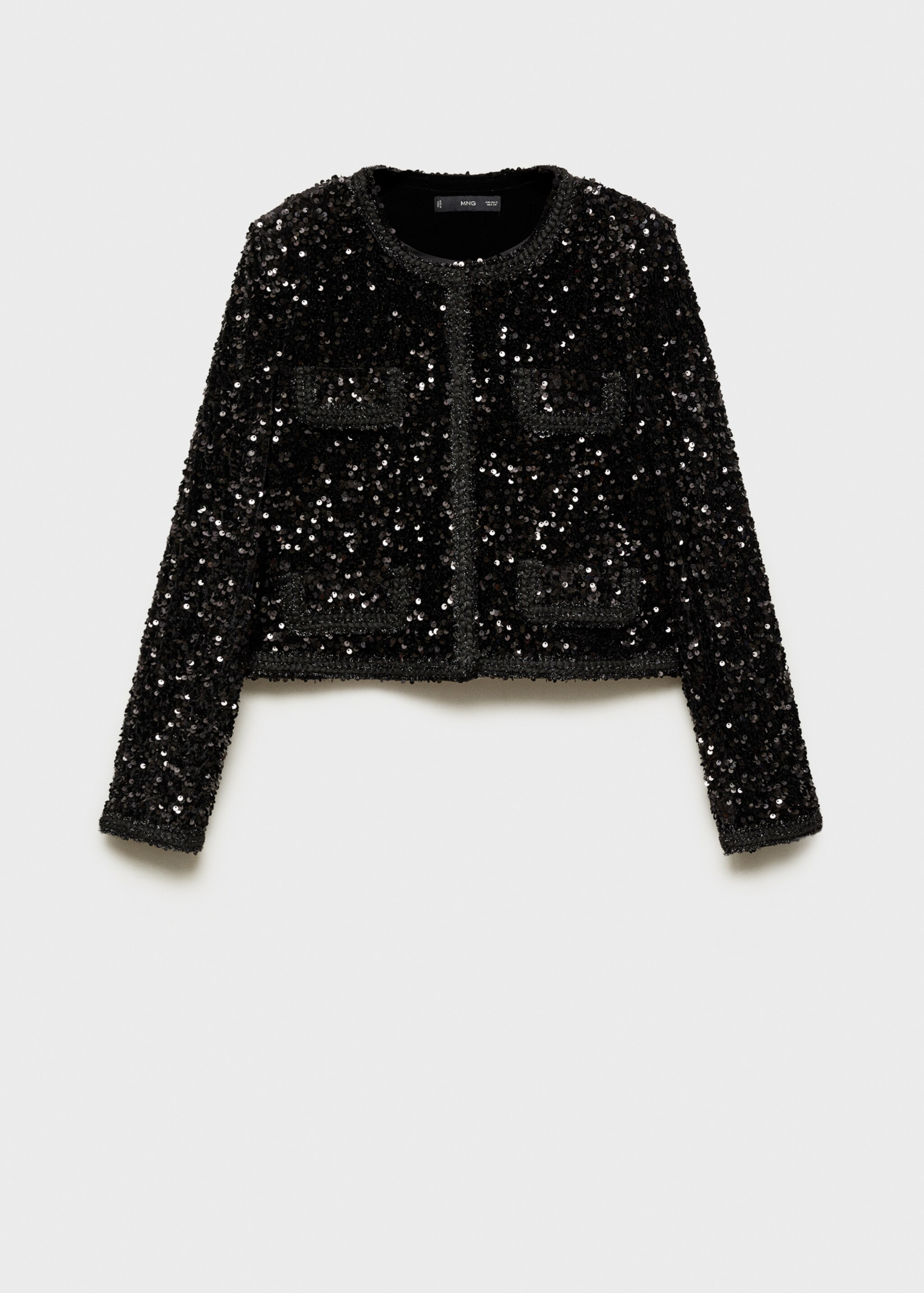 Pailletten-Jacke mit Taschen - Artikel ohne Model, Schwarz. Ref: 77069067-00.