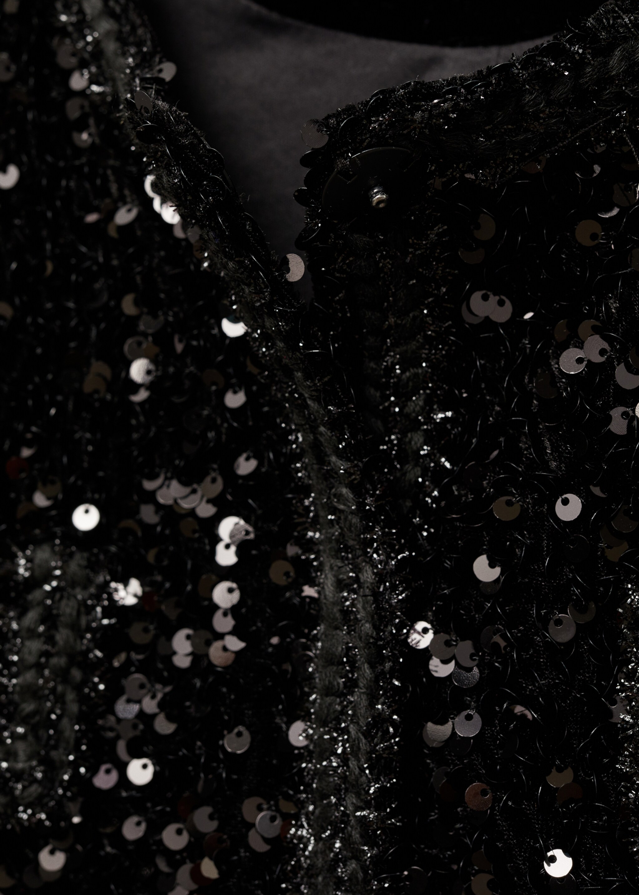 Pailletten-Jacke mit Taschen - Detail des Artikels 8, Schwarz. Ref: 77069067-00.