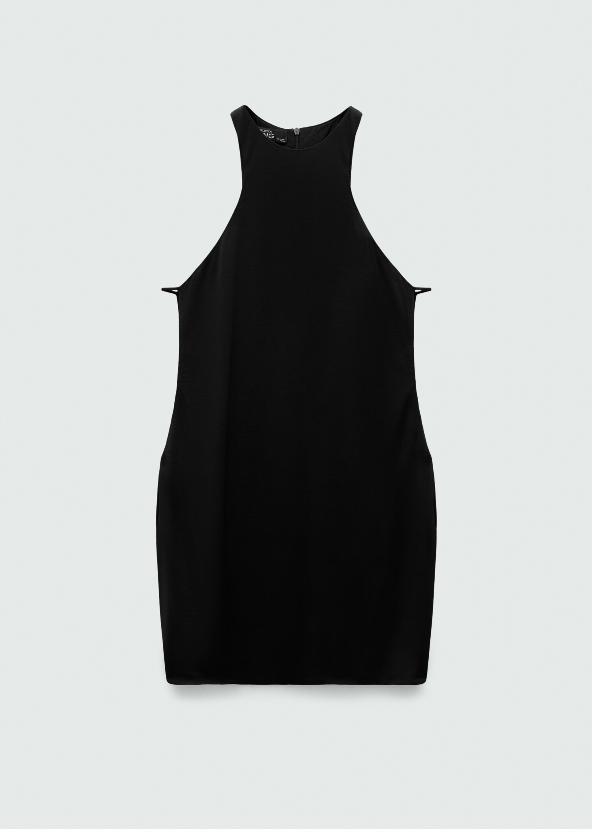 Short dress with side slits - Article without model, Black. Ref: 77069071-00.