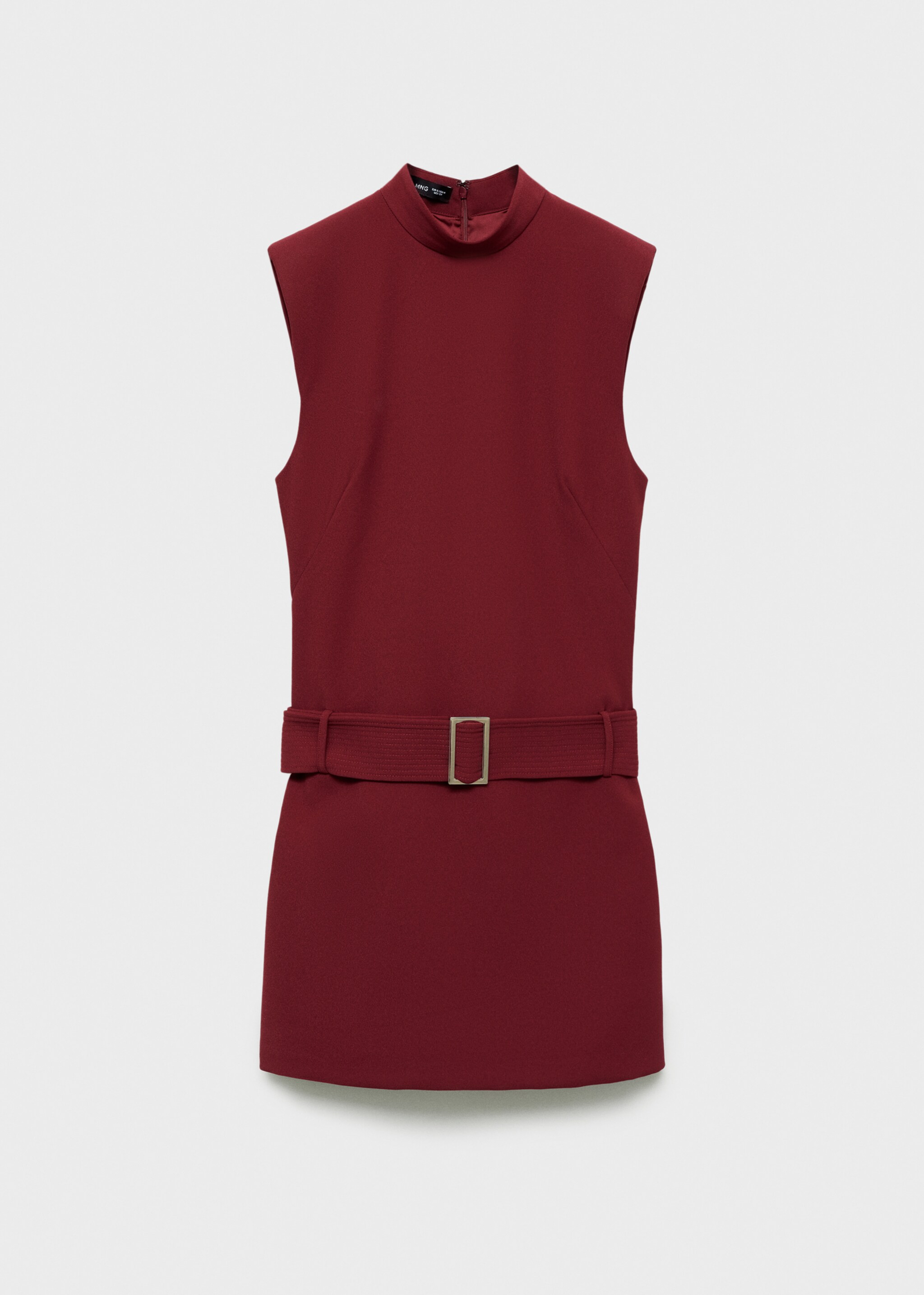 Short belted dress - Article without model, Maroon. Ref: 77069072-00.