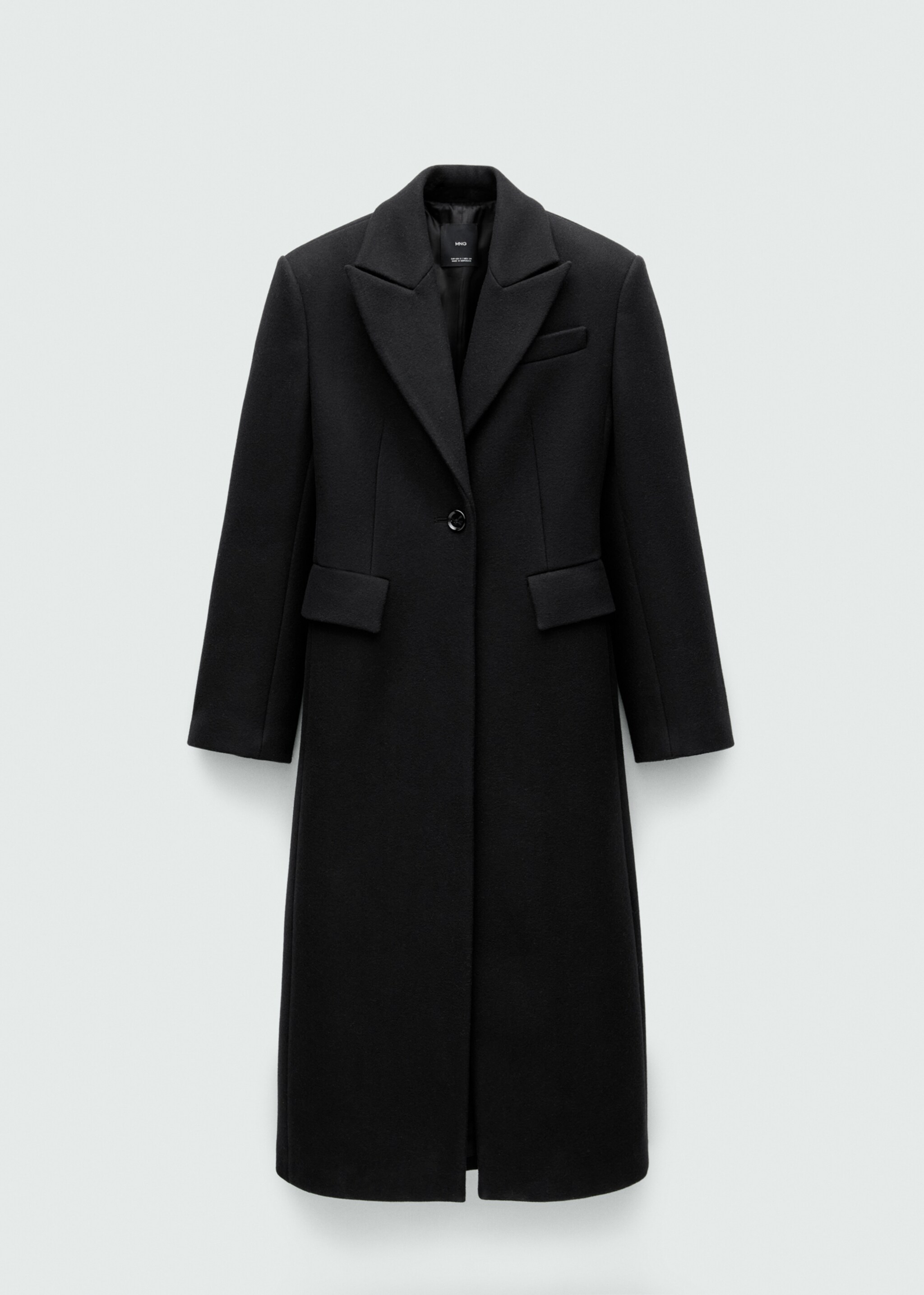 Manteau en laine structuré - Article sans modèle, Noir. Ref: 77069074-00.
