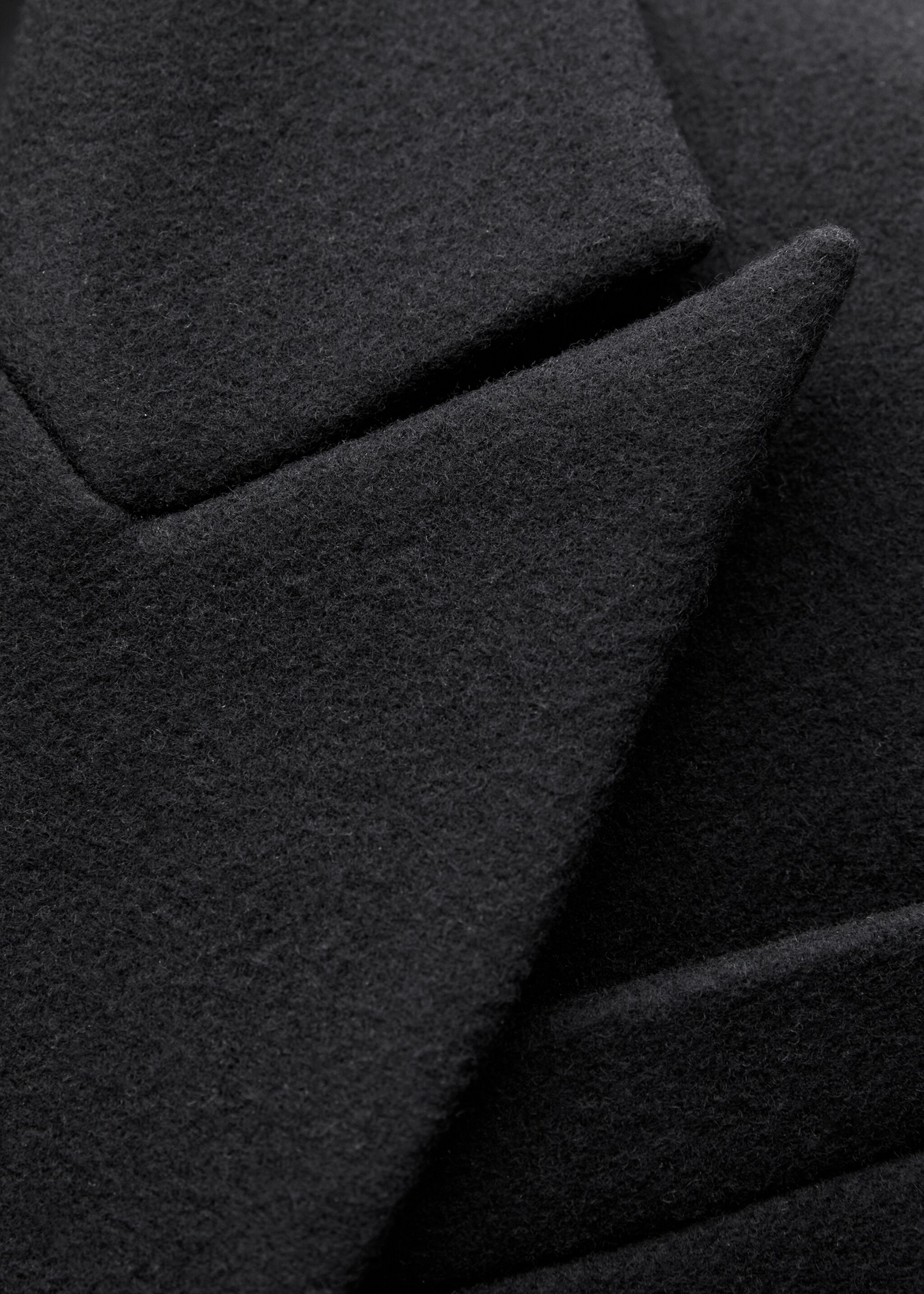 Manteau en laine structuré - Détail de l'article 0, Noir. Ref: 77069074-00.